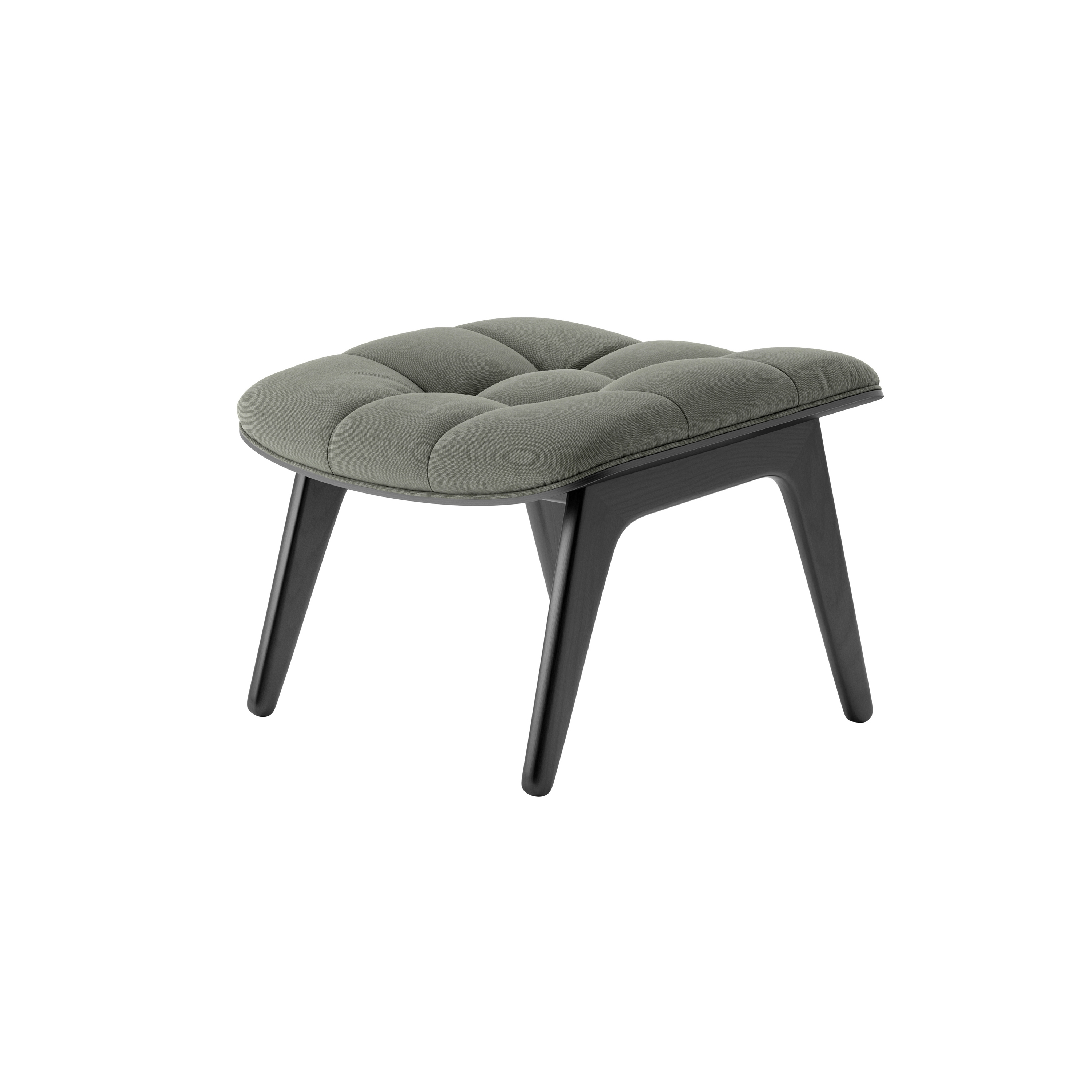 Mammoth Ottoman, Black / Canvas Washed Green