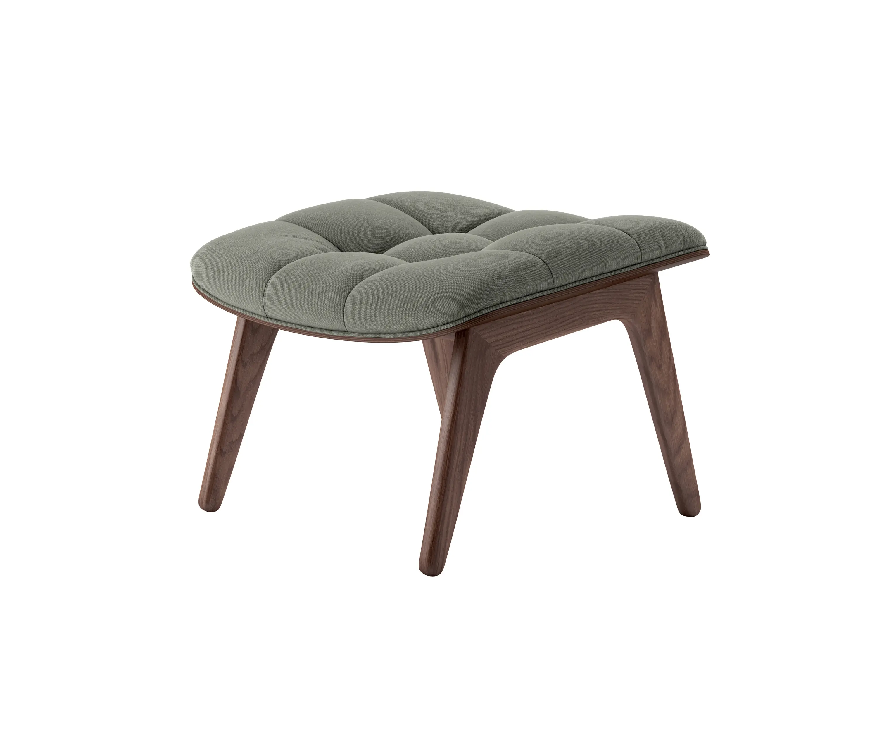 NORR11 - Mammoth Ottoman, Dark Stained / Canvas Washed Green