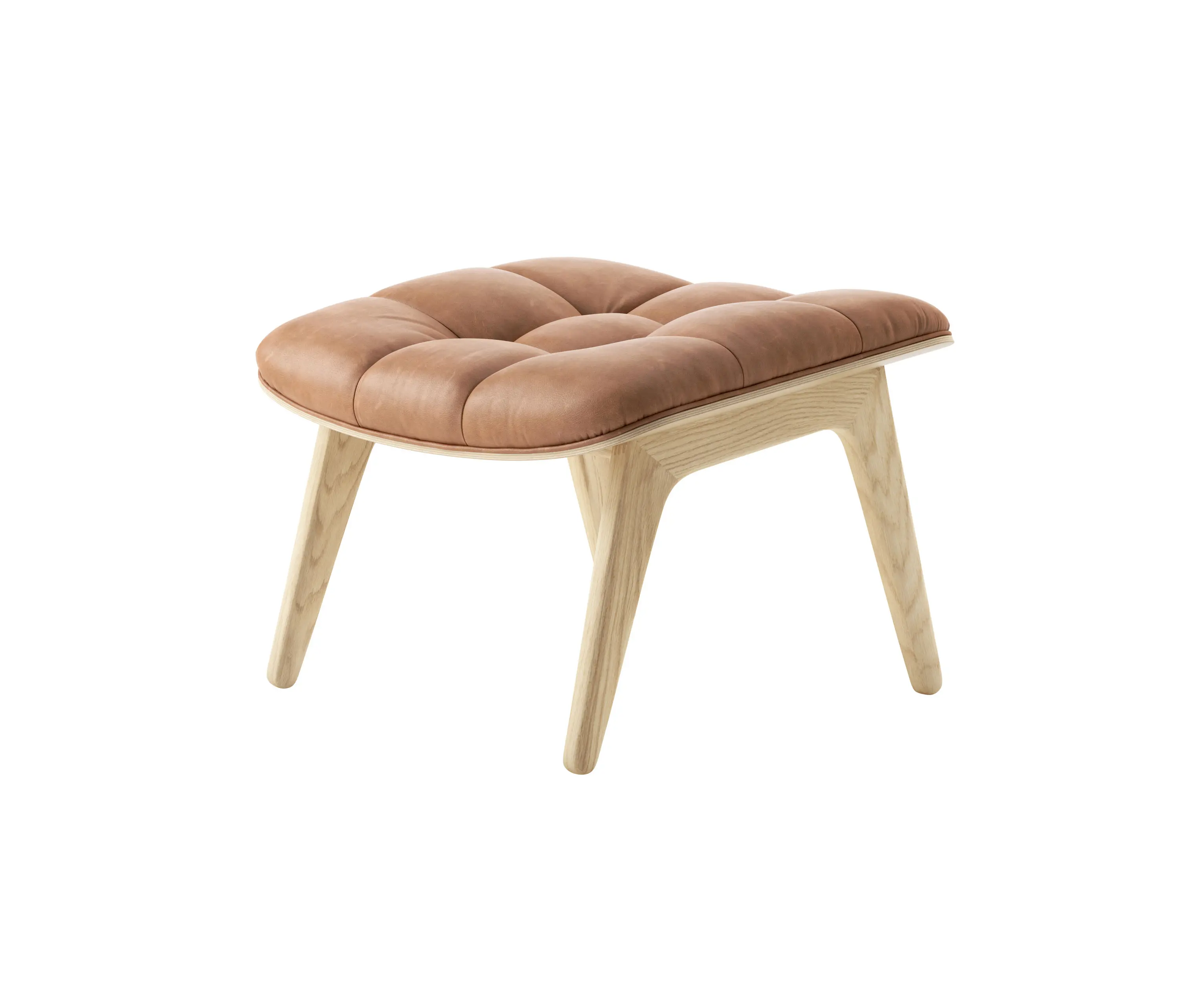 NORR11 - Mammoth Ottoman, Natural / Vintage Leather Camel