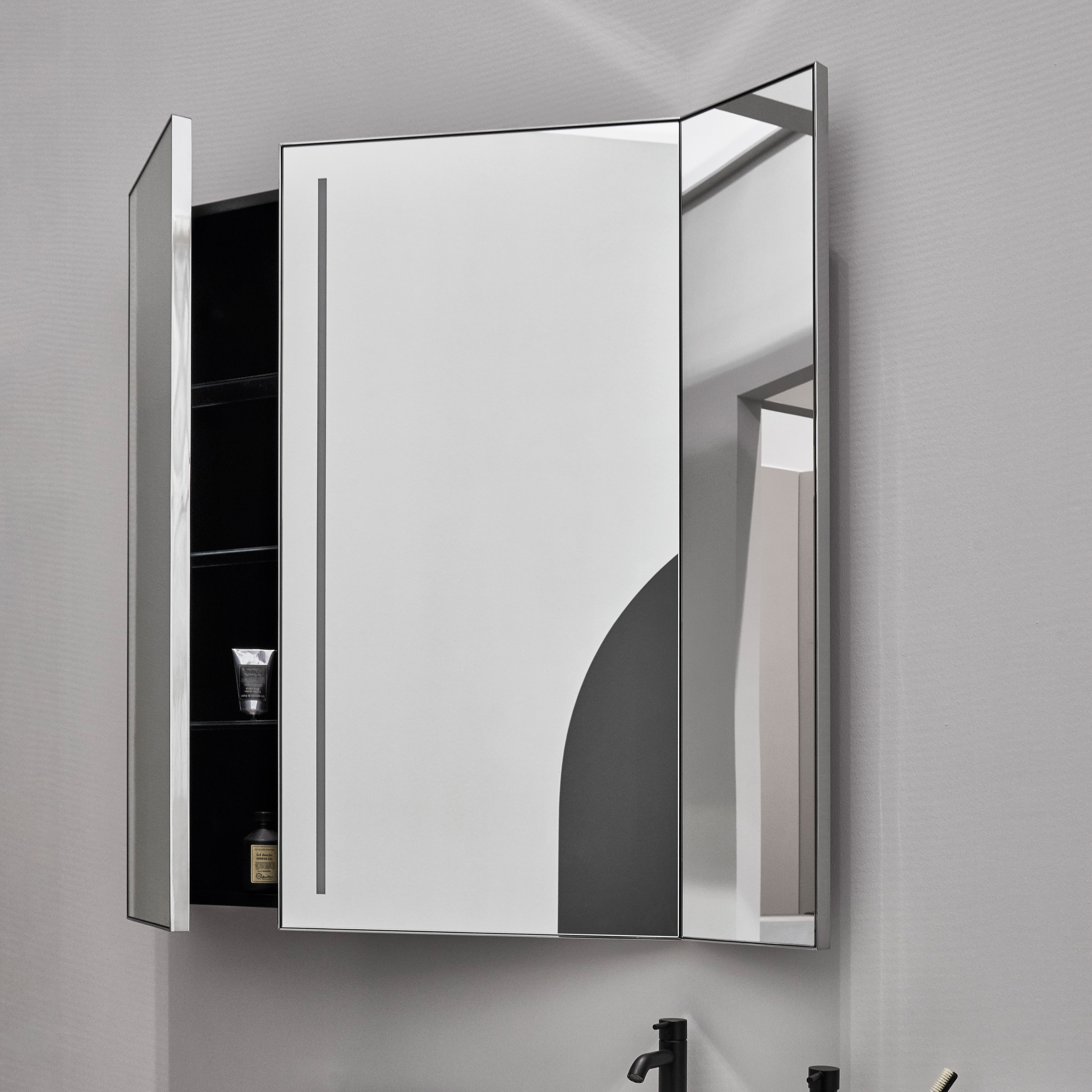 Produkt Arcadia Pan mirror with LED light and side container des Herstellers Ceramica Cielo anzeigen