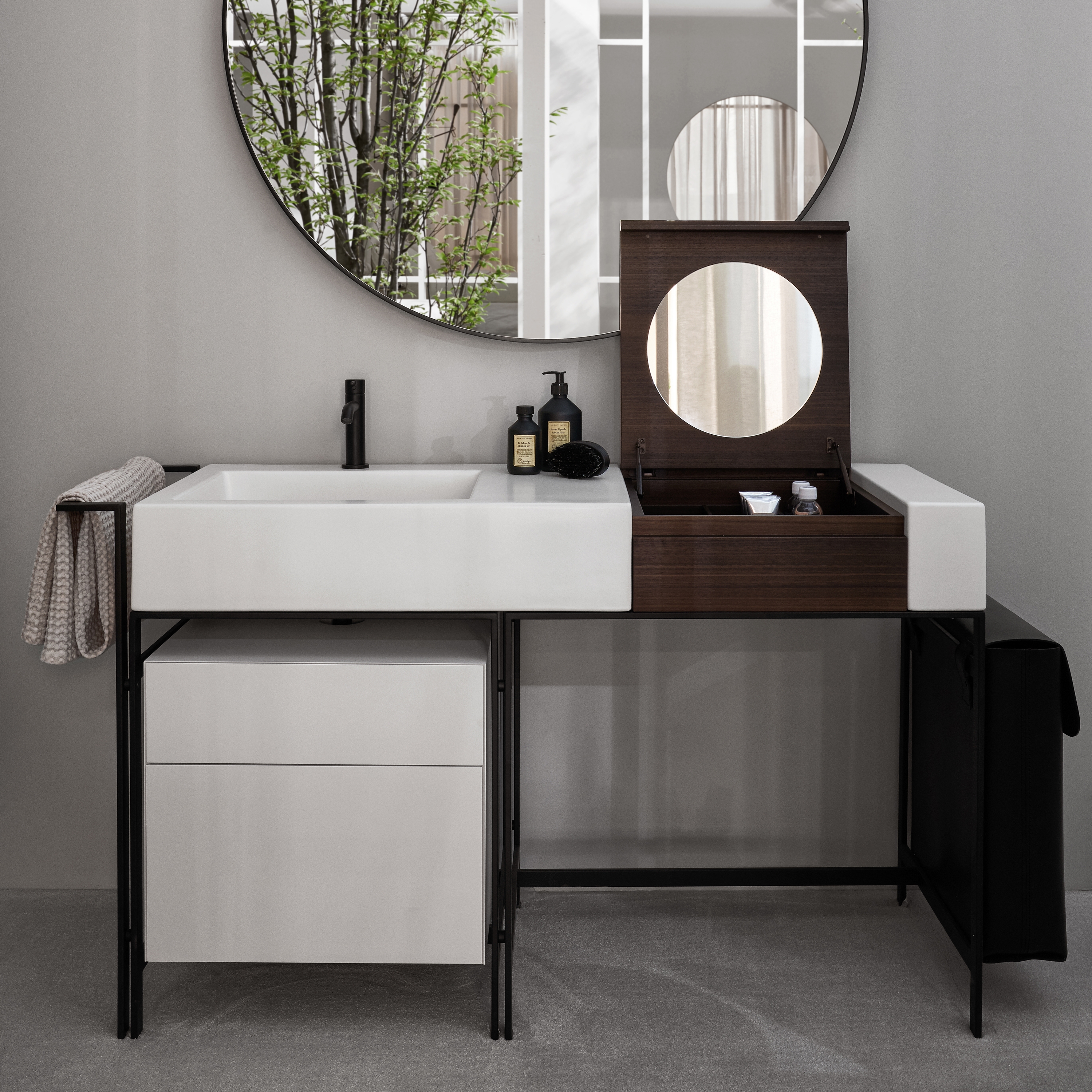 Narciso Vanity washbasin with cabinet
