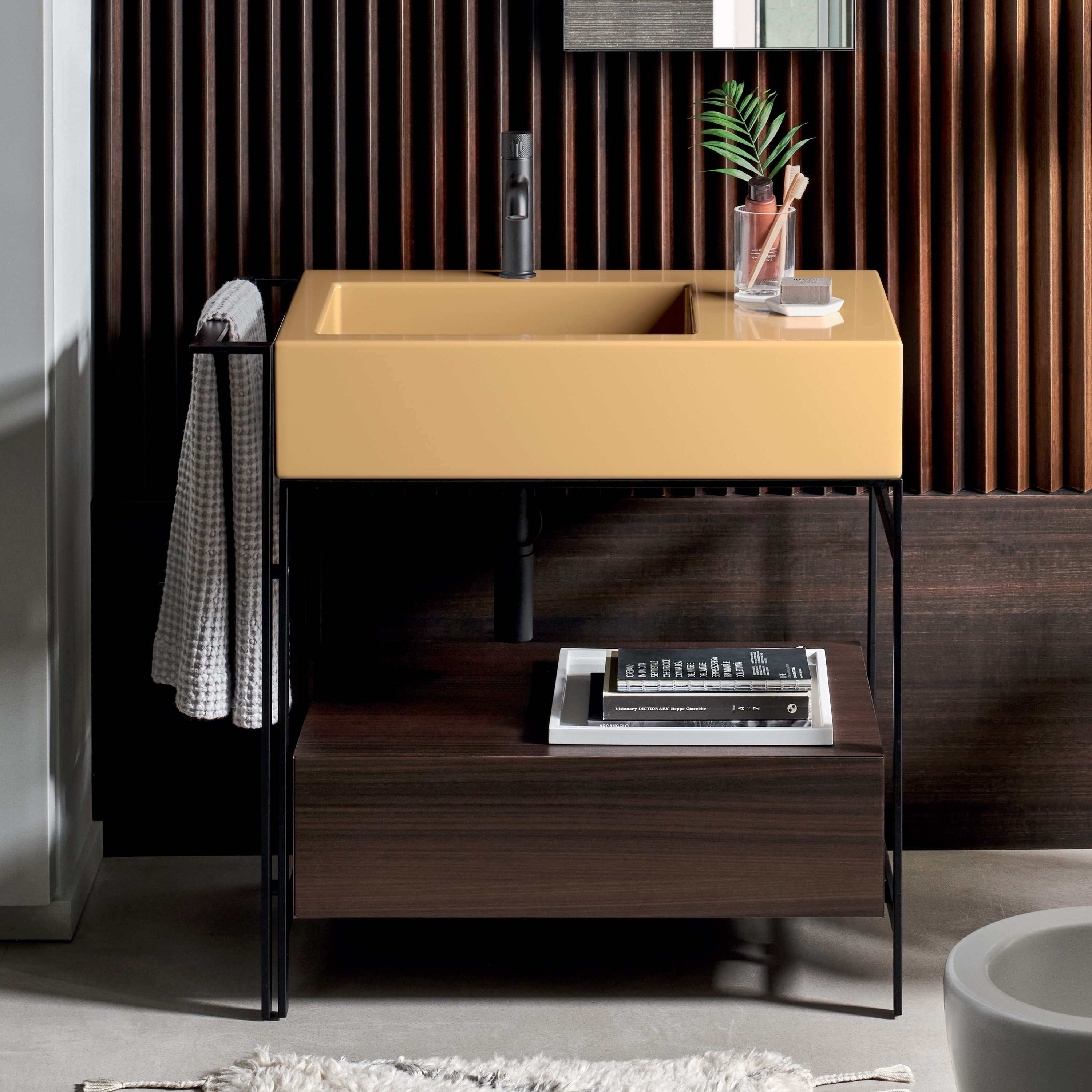 Mostra il prodotto Narciso mini lavabo su struttura del produttore Ceramica Cielo