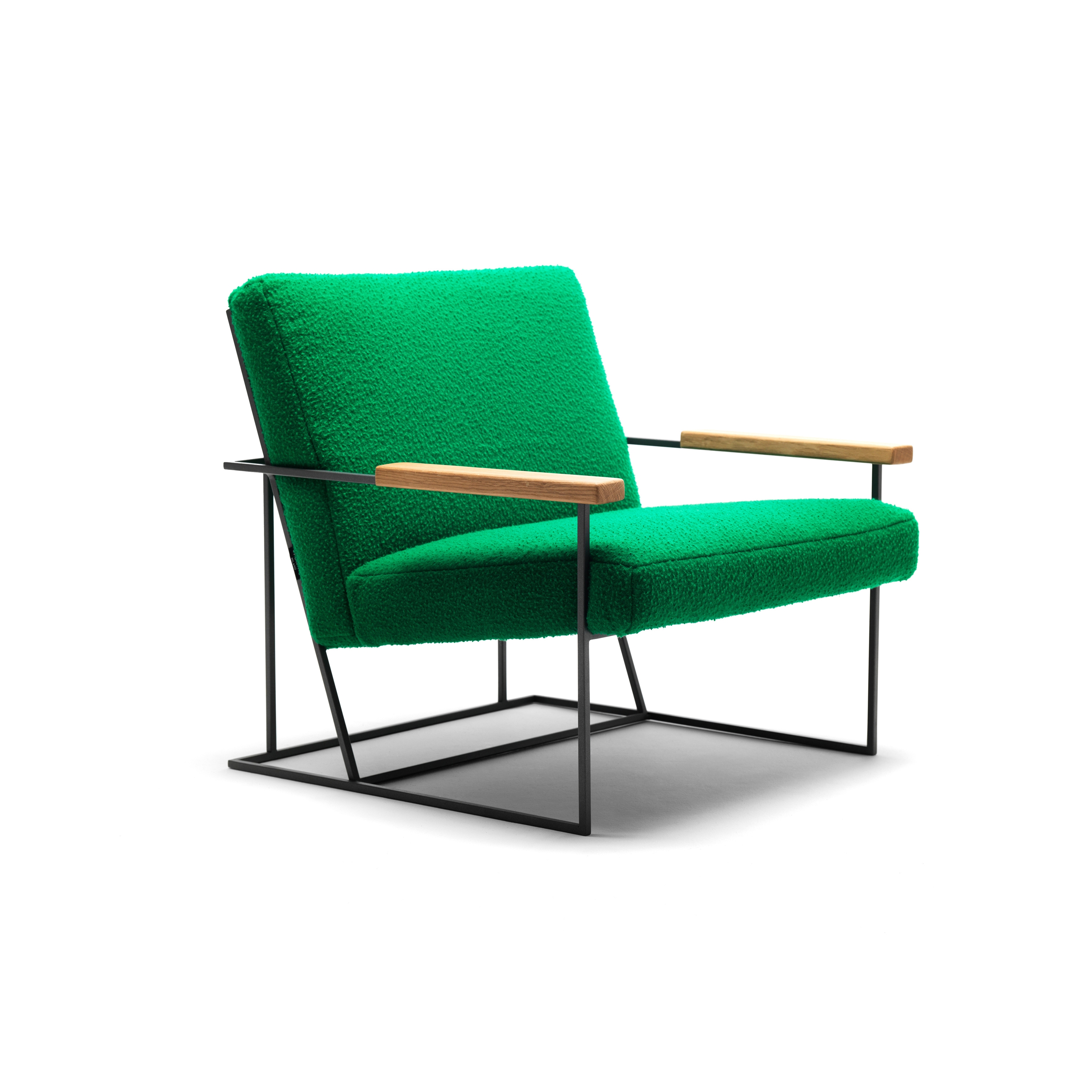 Gotham poltrona con braccioli in rovere