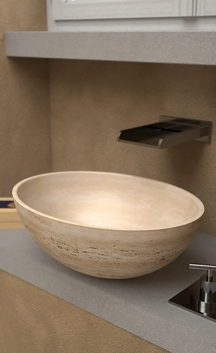 Glass Design - Travertino Oval
