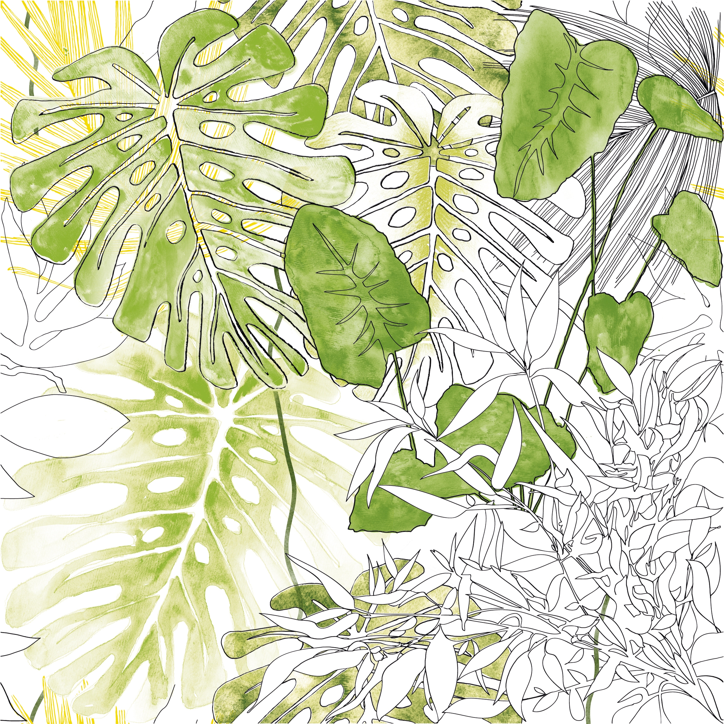 Jungle animaliér Flora Equatoriale | JU6060FL