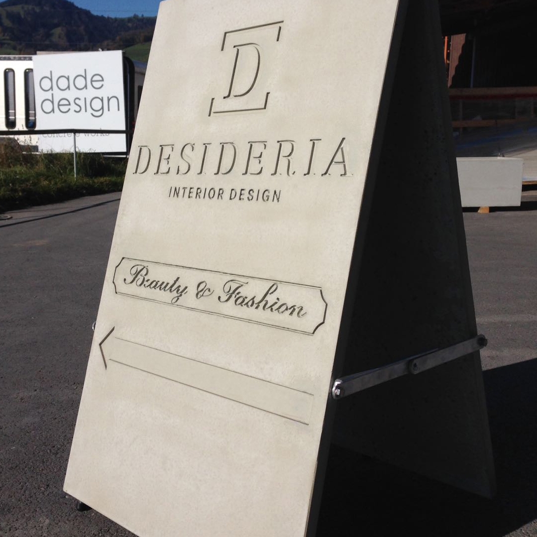 Display product dade Lettering from manufacturer Dade Design AG concrete works Beton