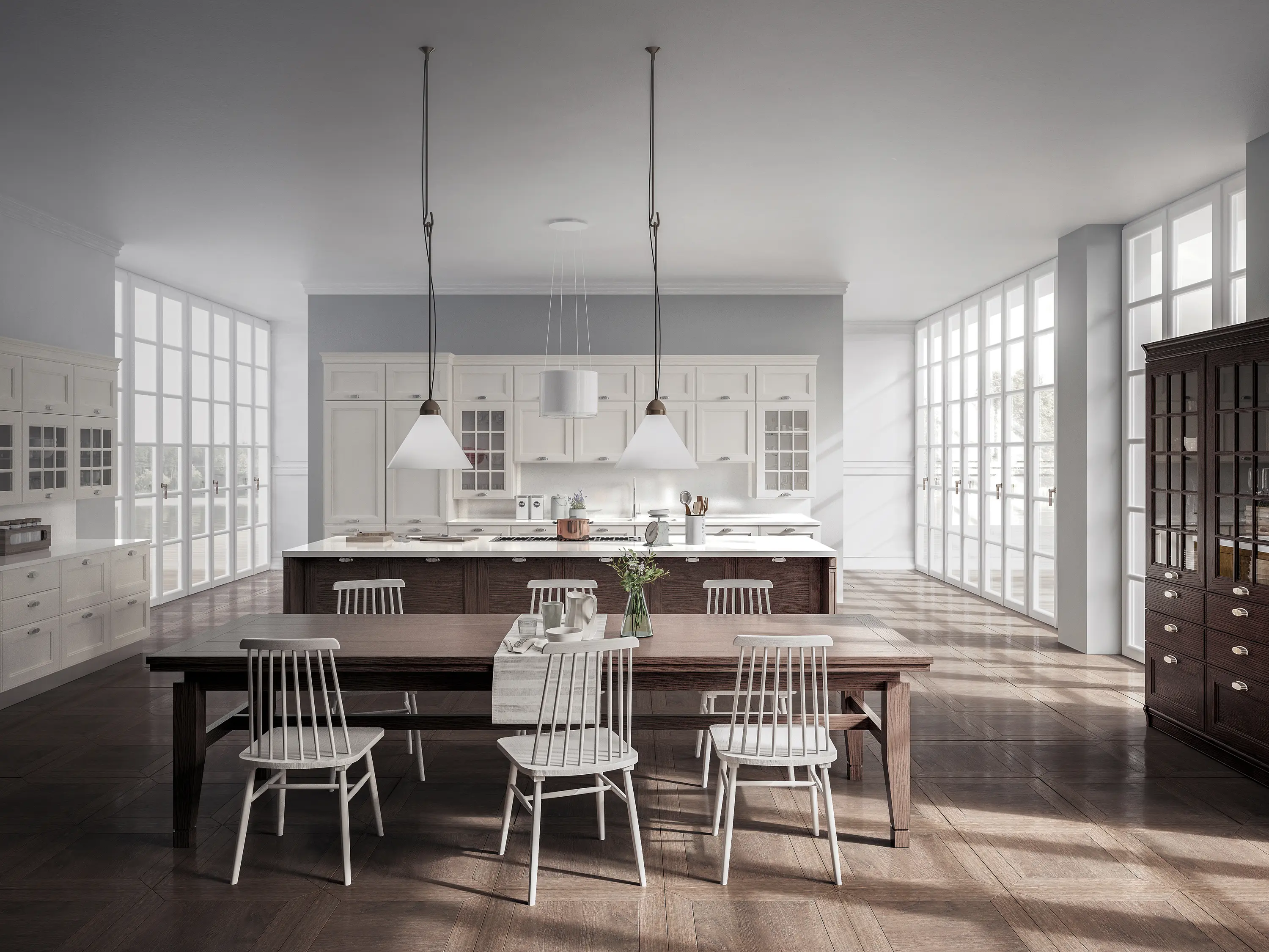 GD Arredamenti - Kate classic fitted kitchen in solid ash wood