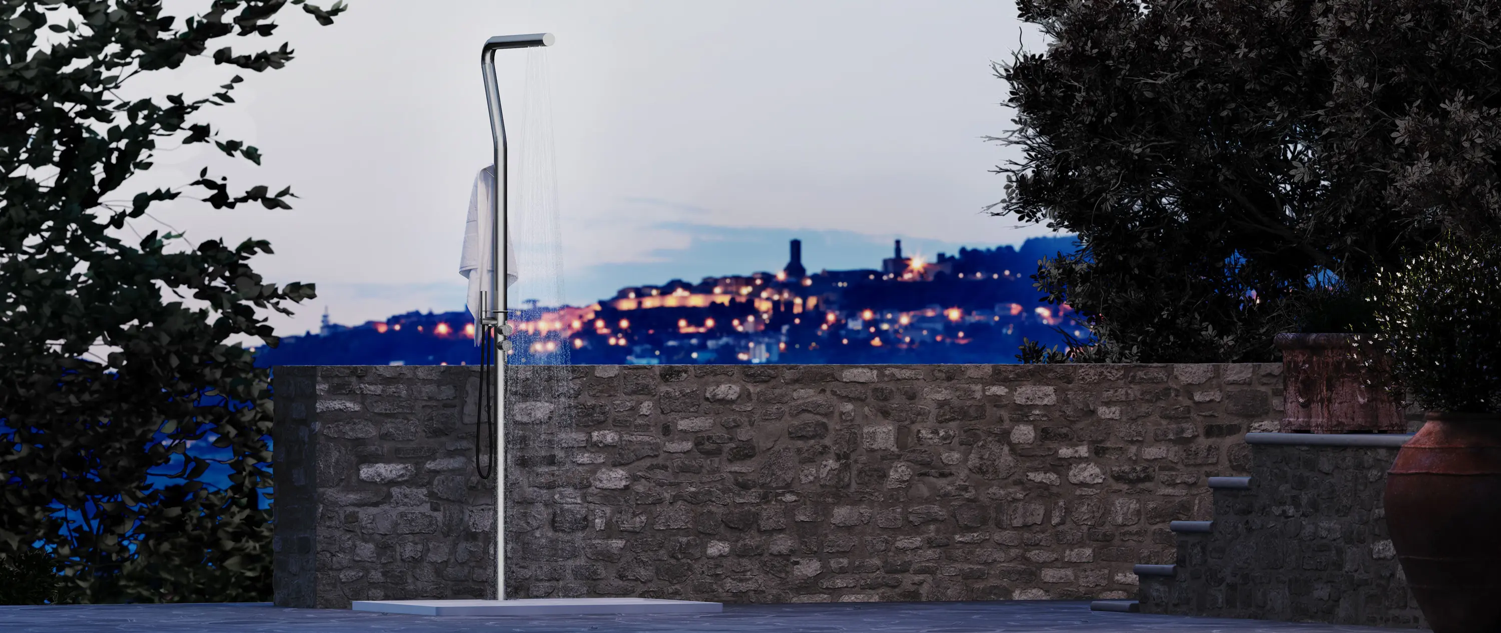 Ideagroup - Stainless steel Grecale shower column
