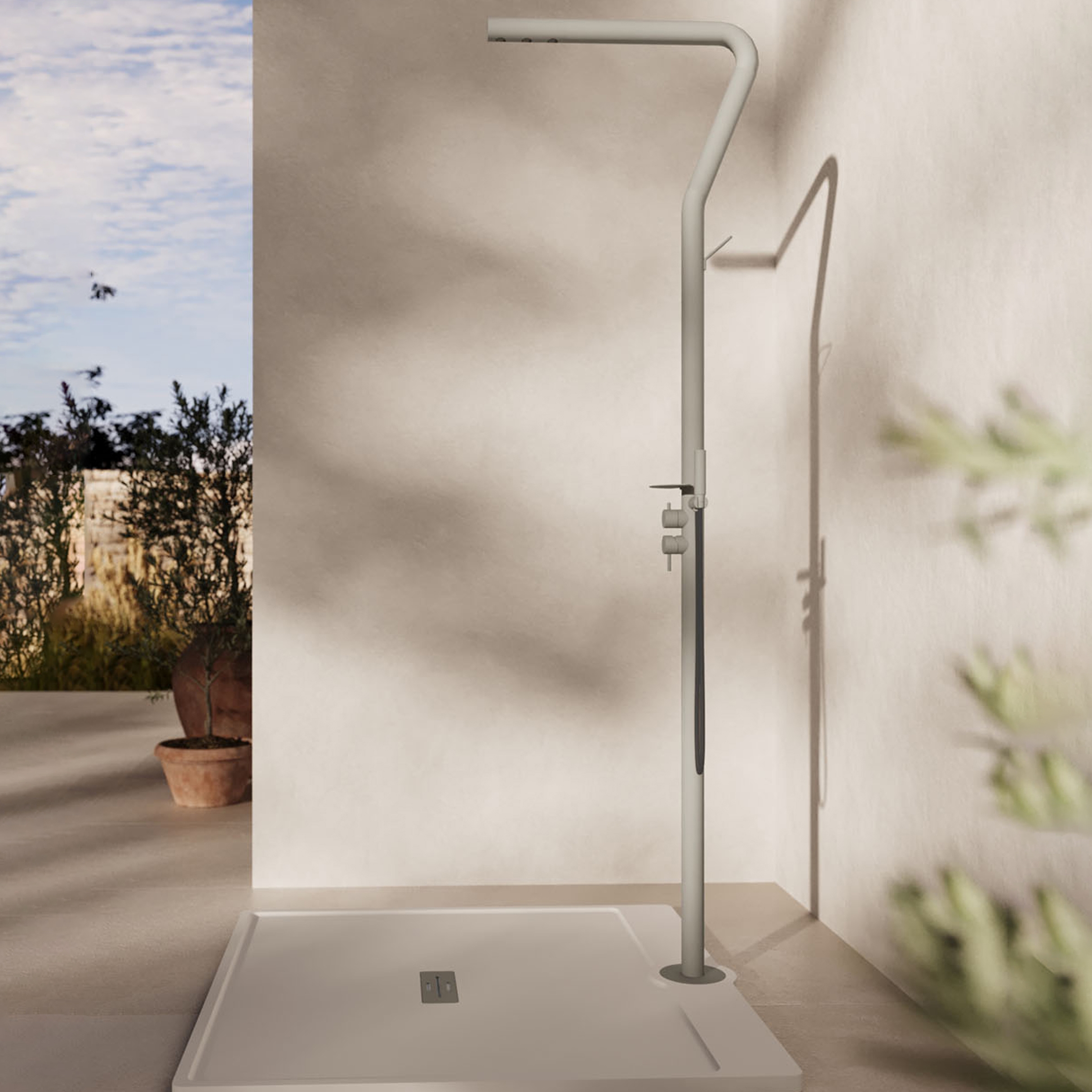 Display product Stainless steel Grecale shower column from manufacturer Ideagroup