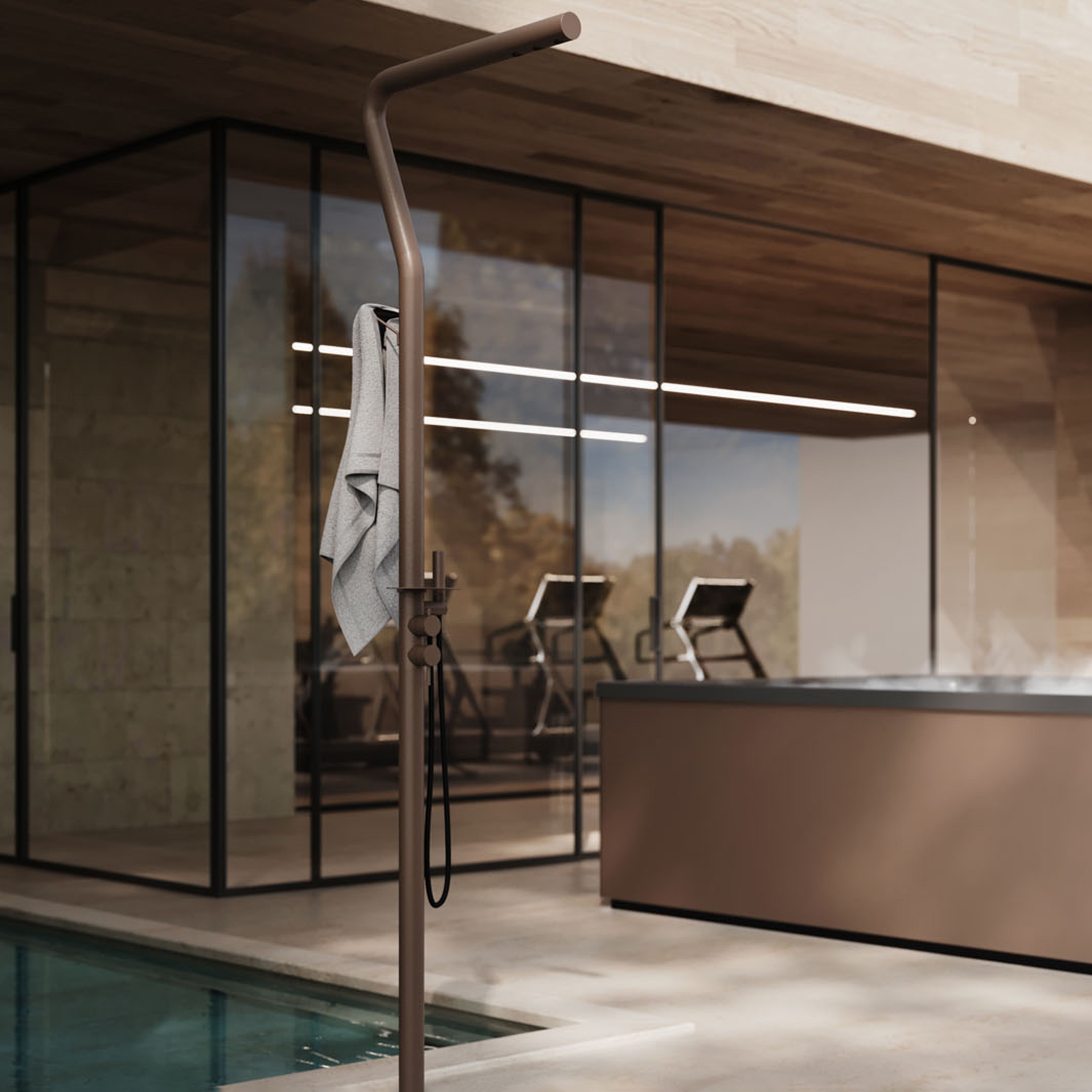 Stainless steel Grecale shower column