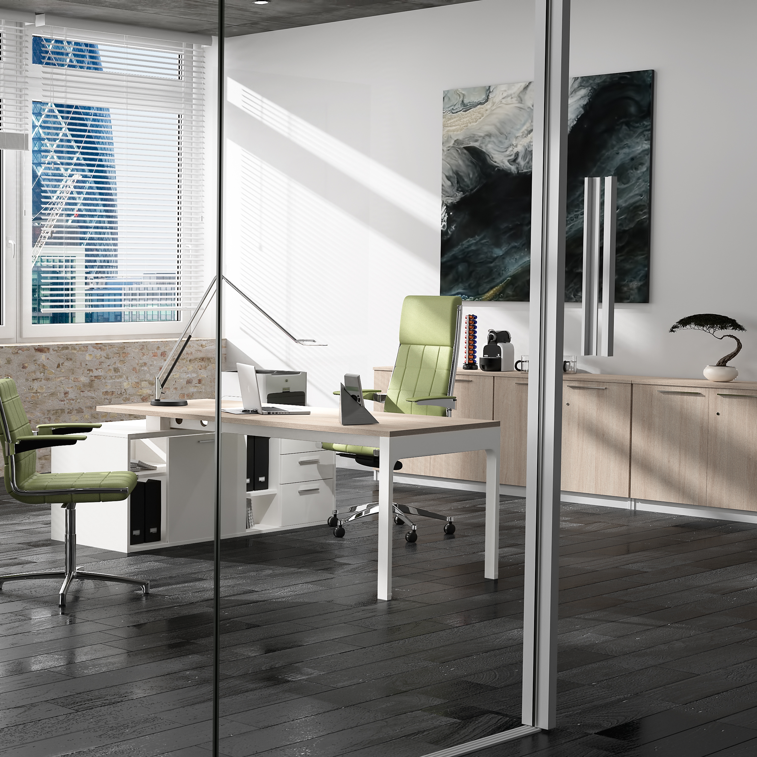 Mostrar el producto Lance | Blanco | Roble Estela del fabricante Ofifran