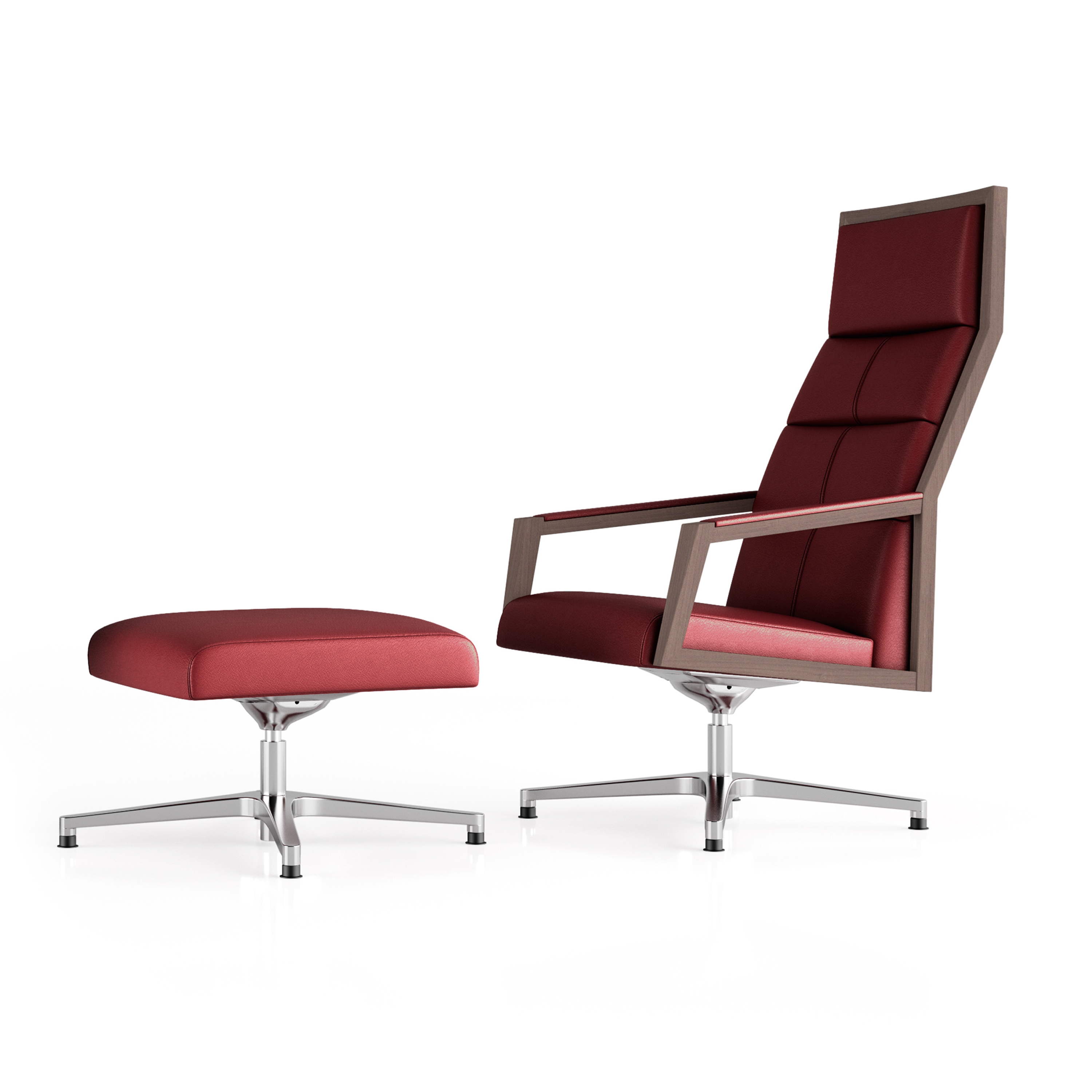 Display product Square Lounge Chair + Ottoman from manufacturer Ofifran
