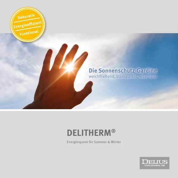 Preview image for the file DELITHERM® - Die Sonnenschutz-Gardine | Brochure