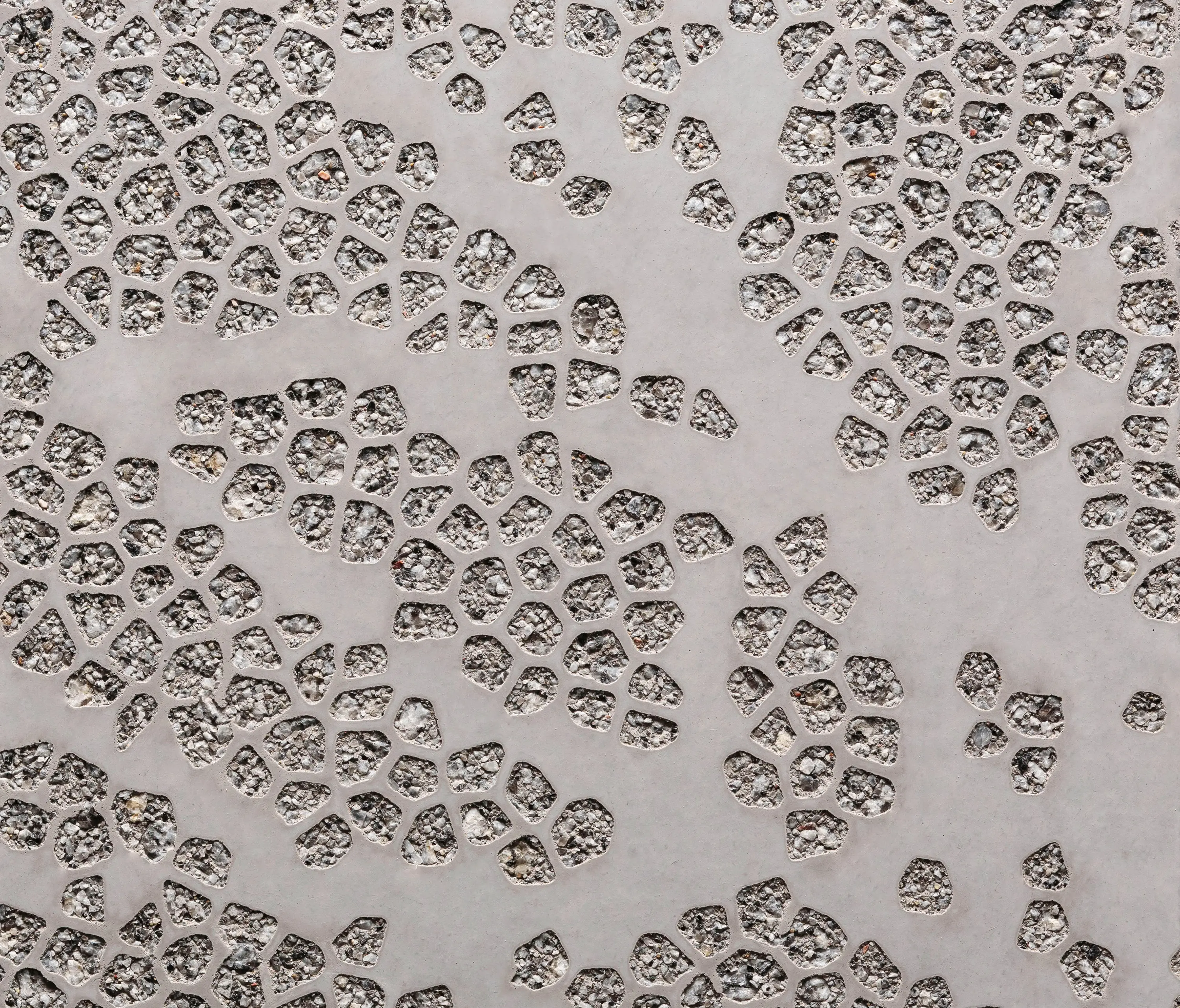 Graphic Concrete - GCFlow Mosaic Ellipse grey cement - grey aggregate