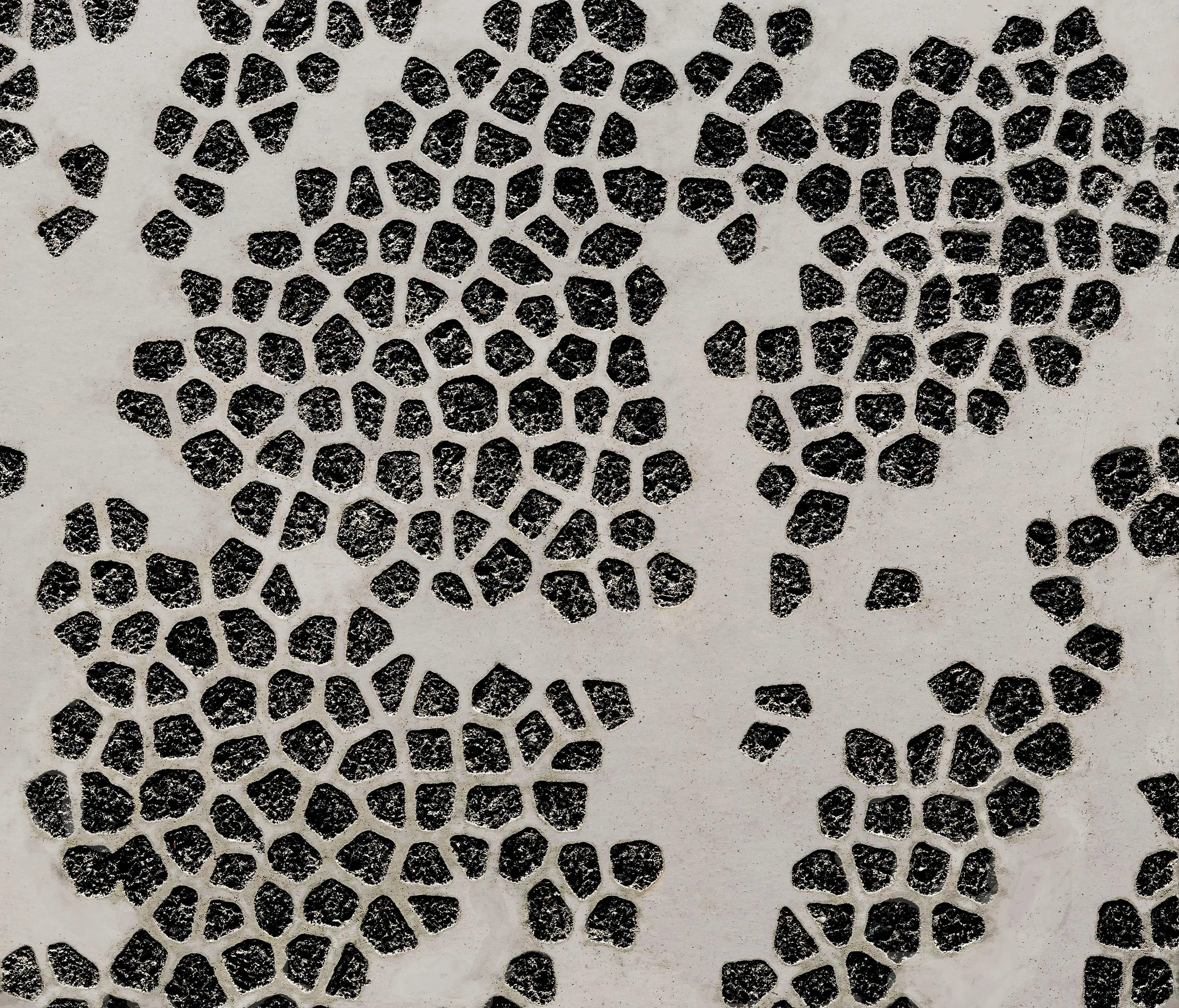 Graphic Concrete - GCFlow Mosaic Ellipse white cement - black aggregate