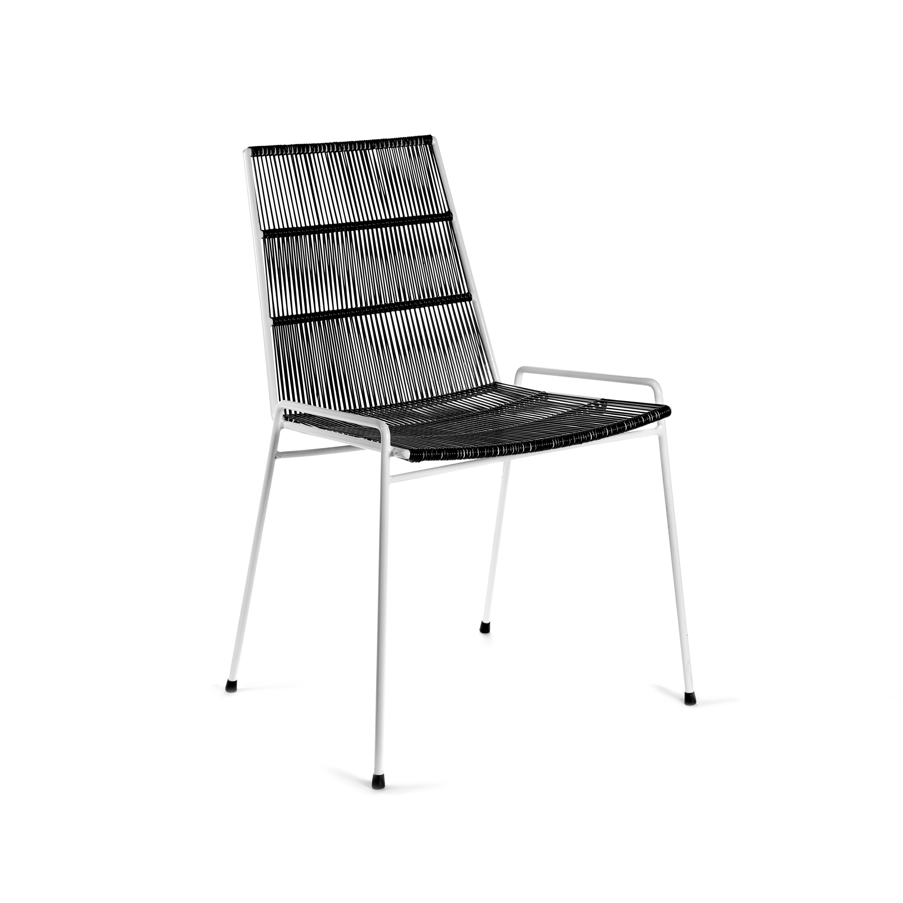 Abaco Chaise Cadre Blanc + Siege Noir