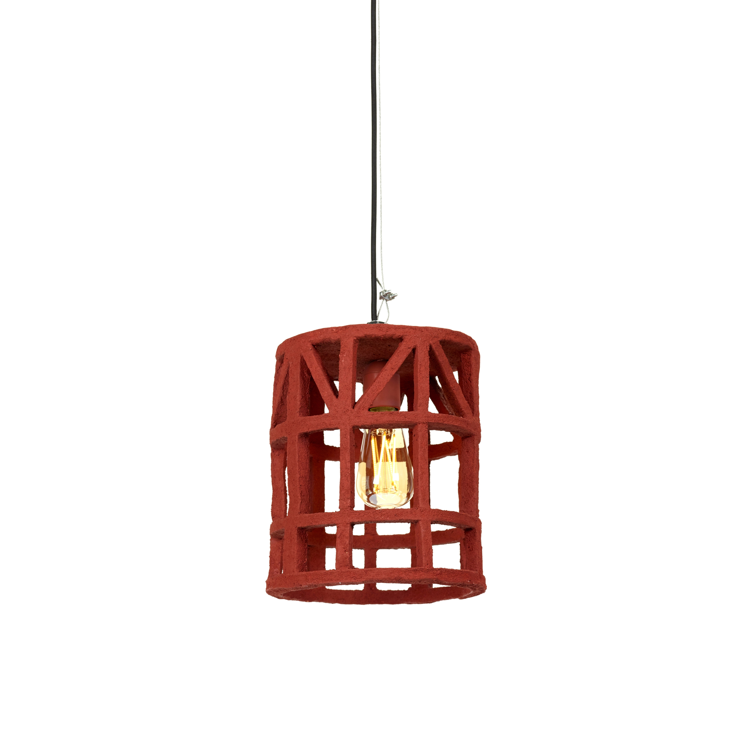 Display product Earth Hanging Lamp Paper Mache Red S from manufacturer Serax