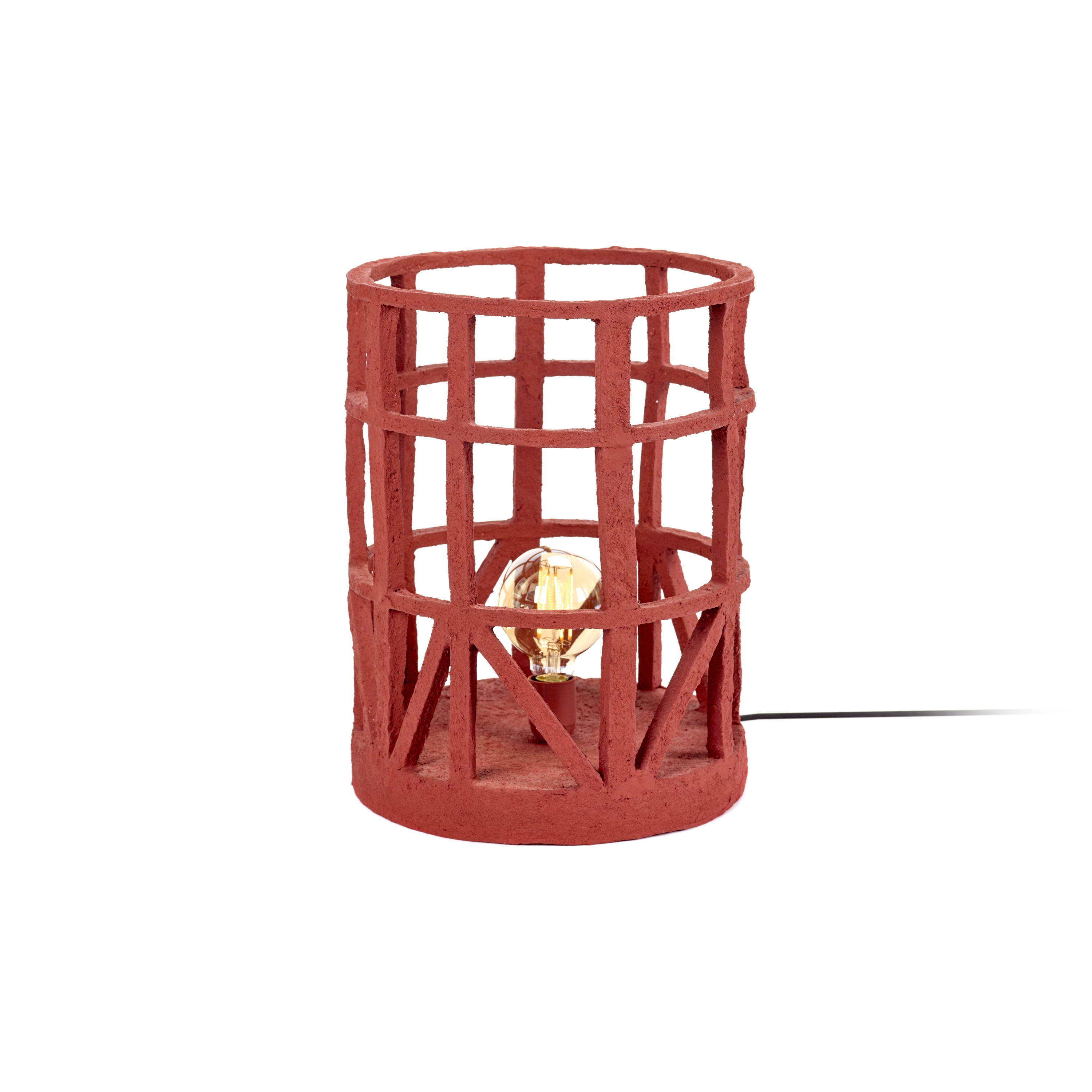 Display product Earth Standing Lamp Paper Mache Red L from manufacturer Serax