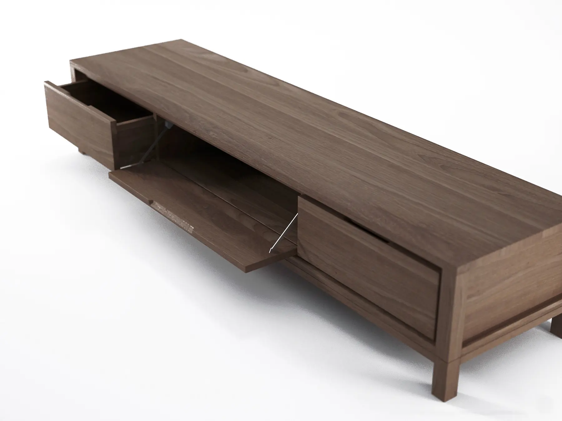 Karpenter - Solid TV CHEST 2 DRAWERS 1 FLAP DOOR