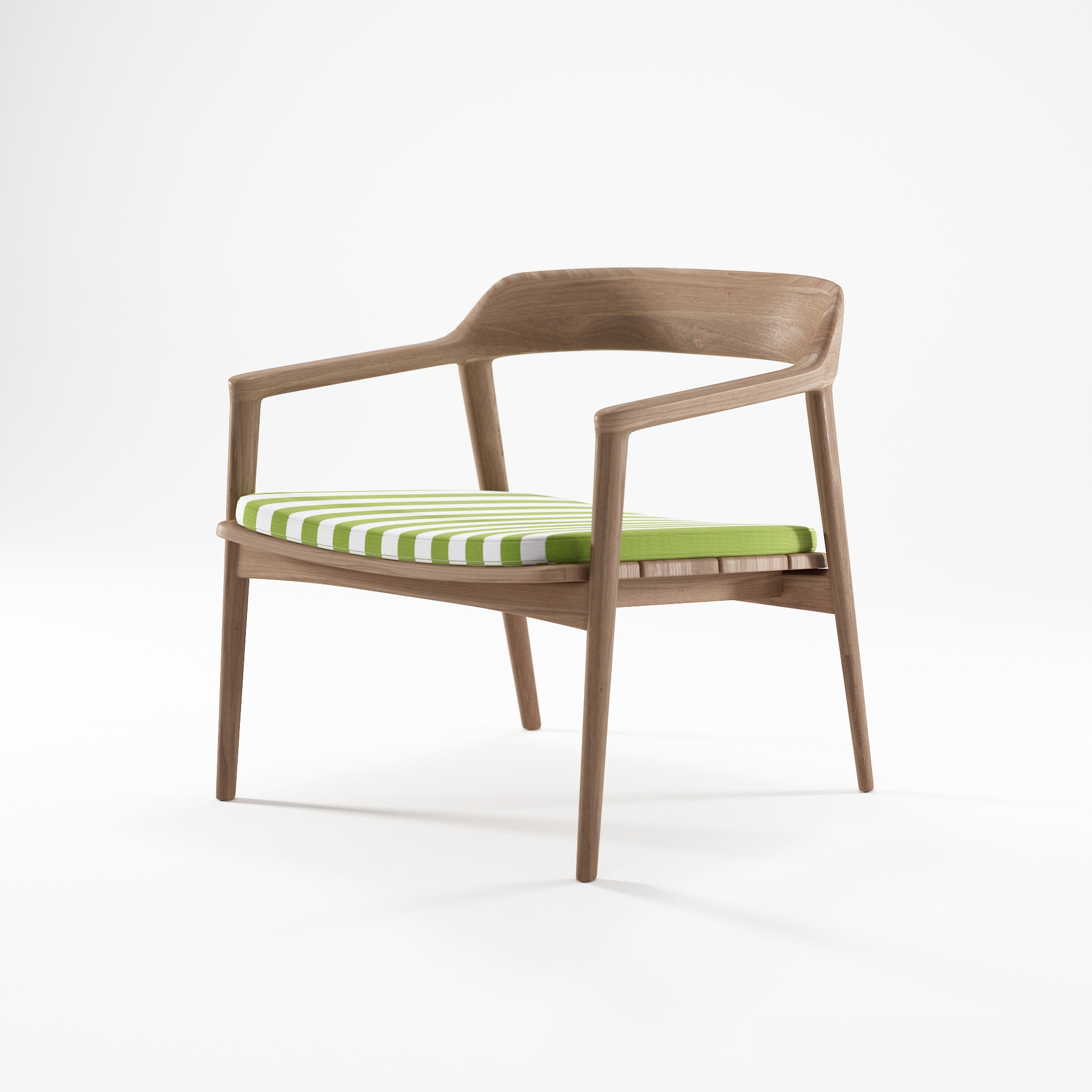 Vertoon produk Grasshopper EASY CHAIR WITH CUSHION SUNBRELLA MACAO STRIPE van vervaardiger Karpenter