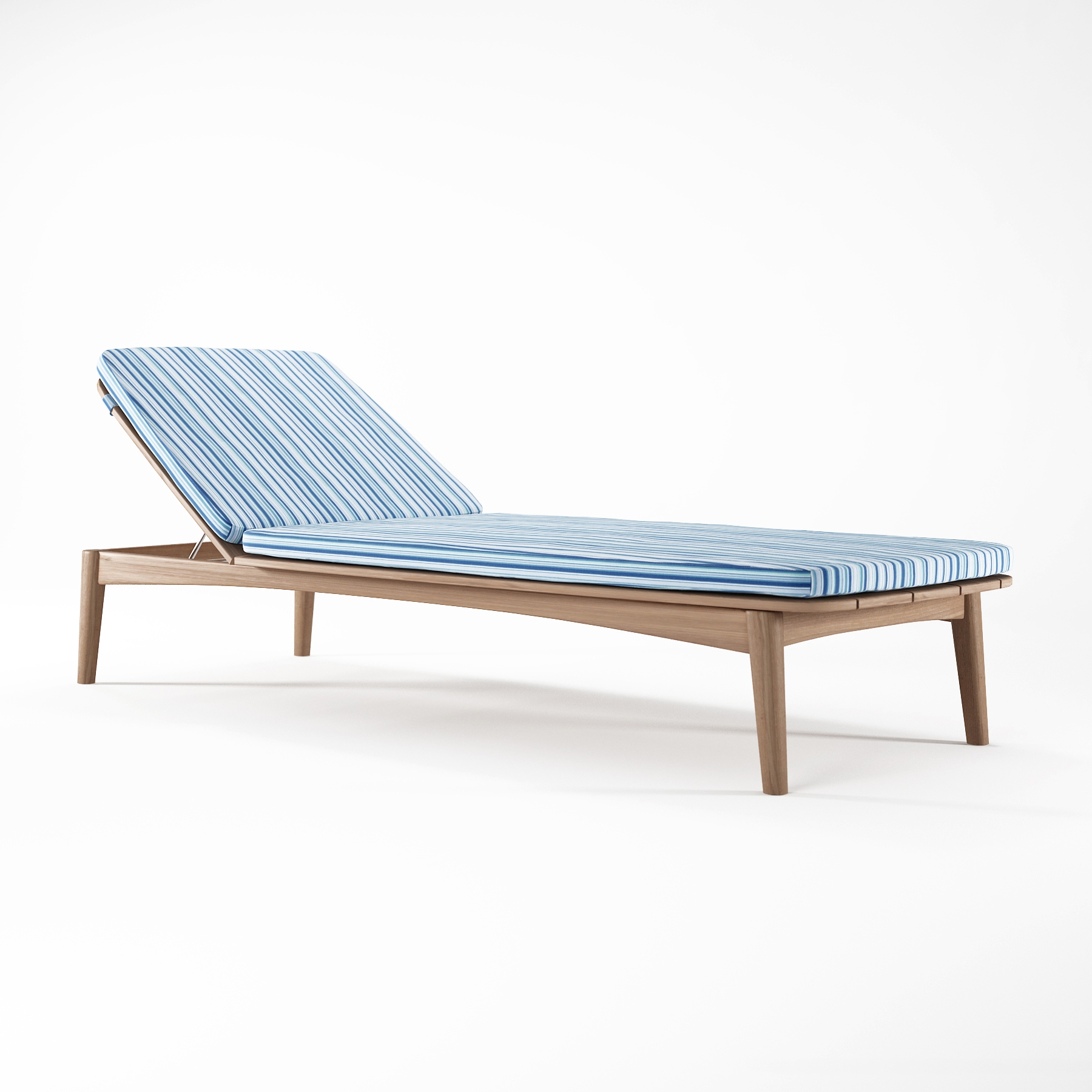 Vertoon produk Grasshopper SUNBED WITH CUSHION SUNBRELLA YACHT STRIPE BLACK van vervaardiger Karpenter