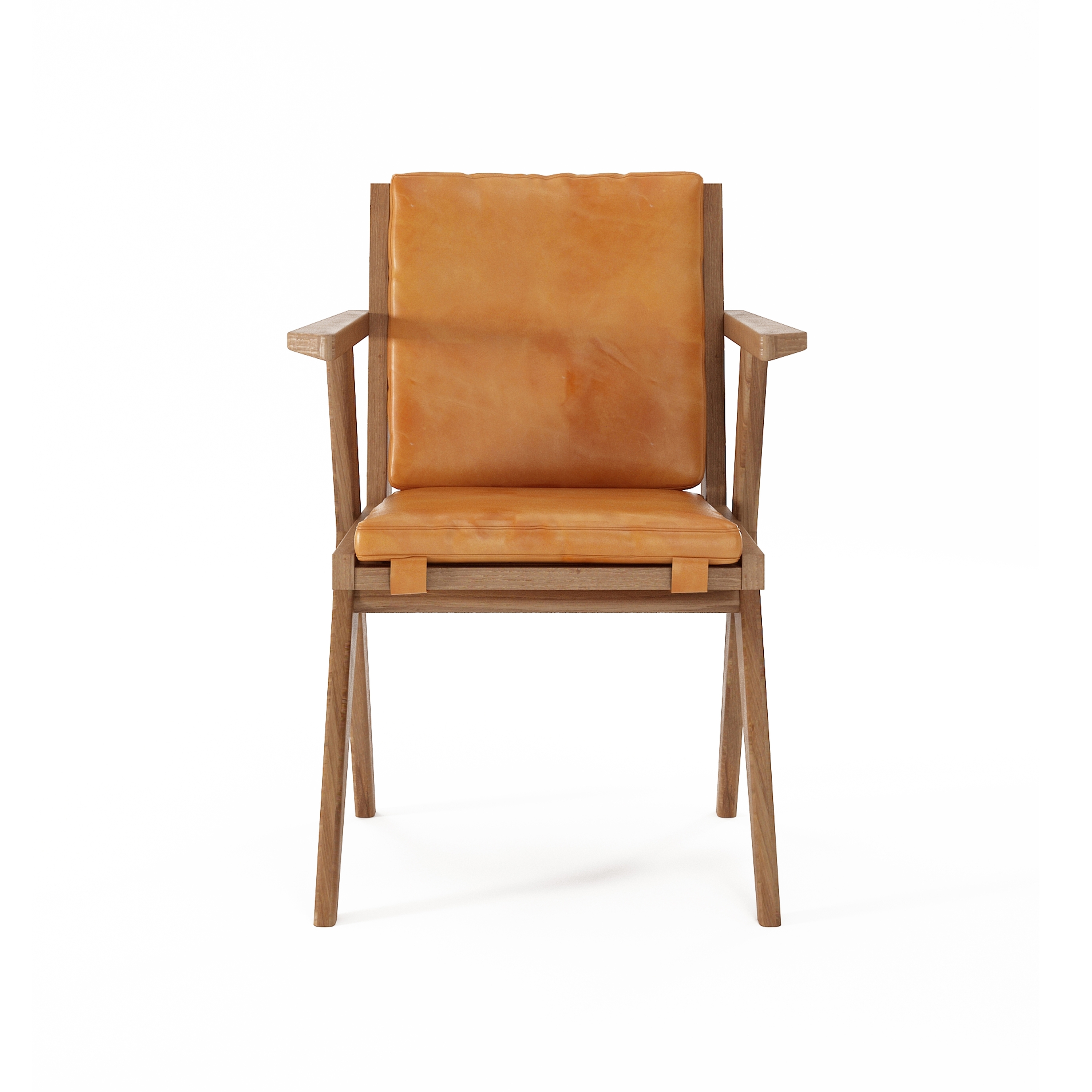 Tribute ARMCHAIR with LEATHER Tan Cognac
