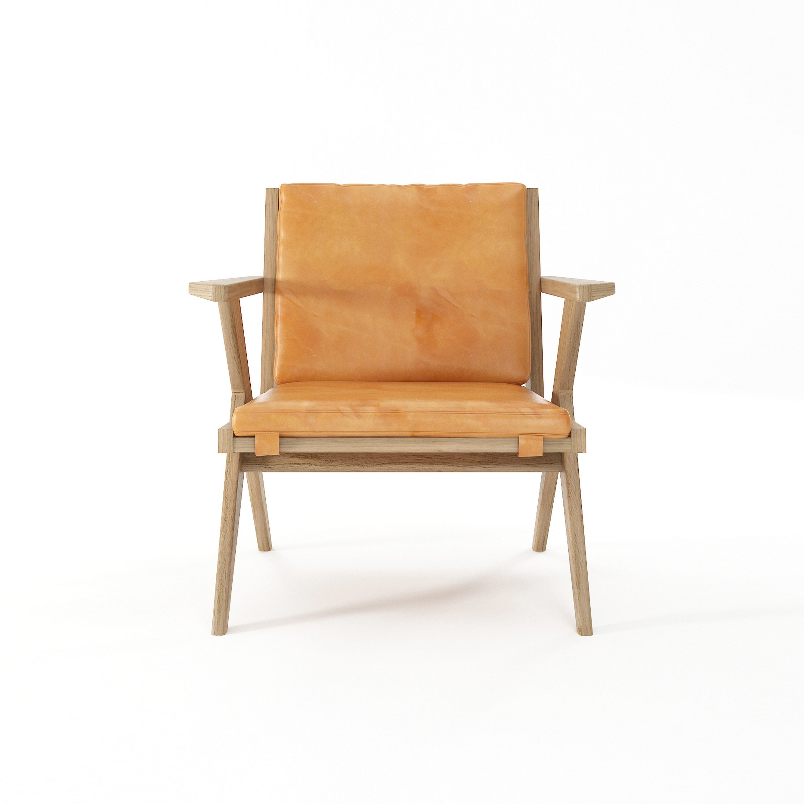 Tribute EASY CHAIR with LEATHER Tan Cognac