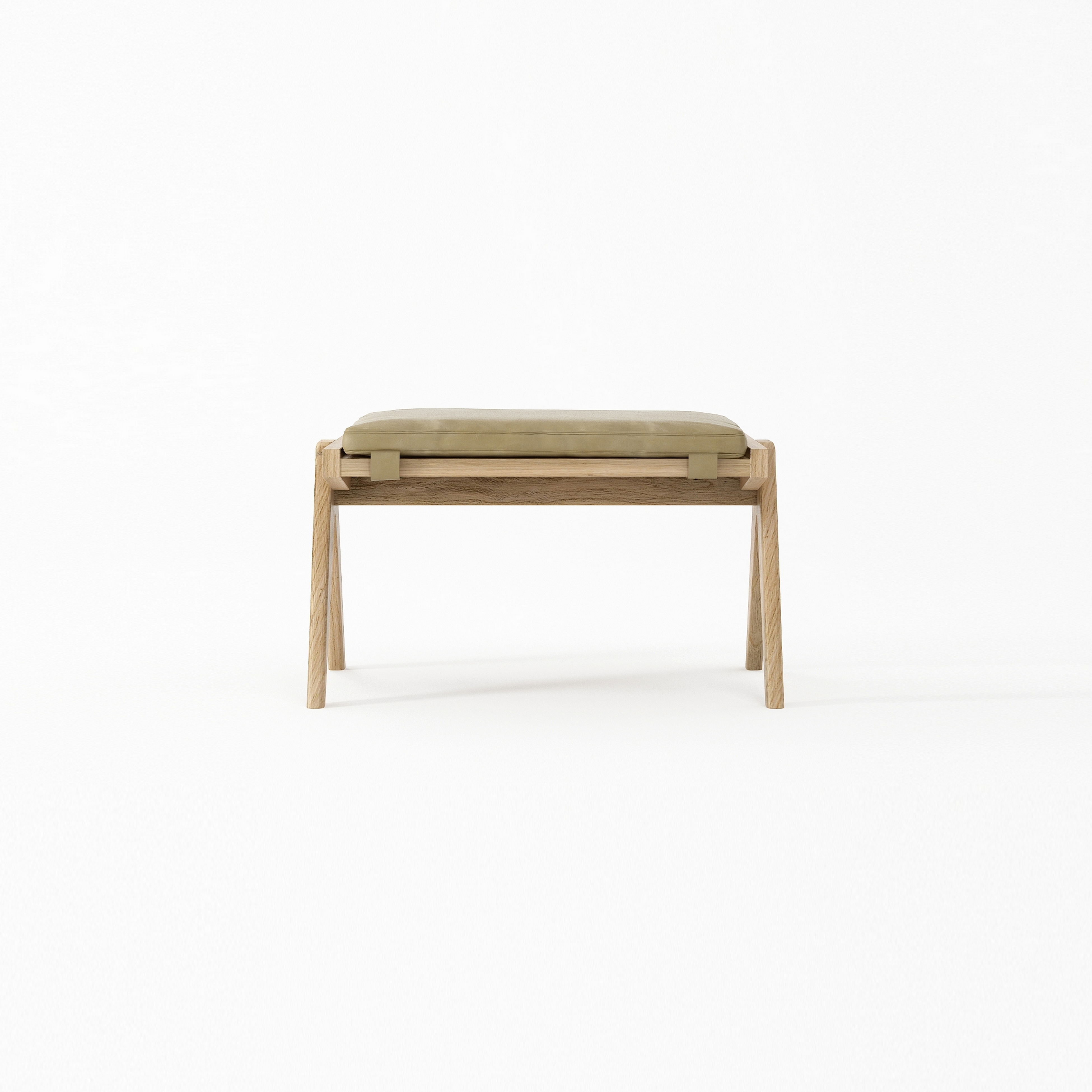 Tribute OTTOMAN with LEATHER Safari Grey
