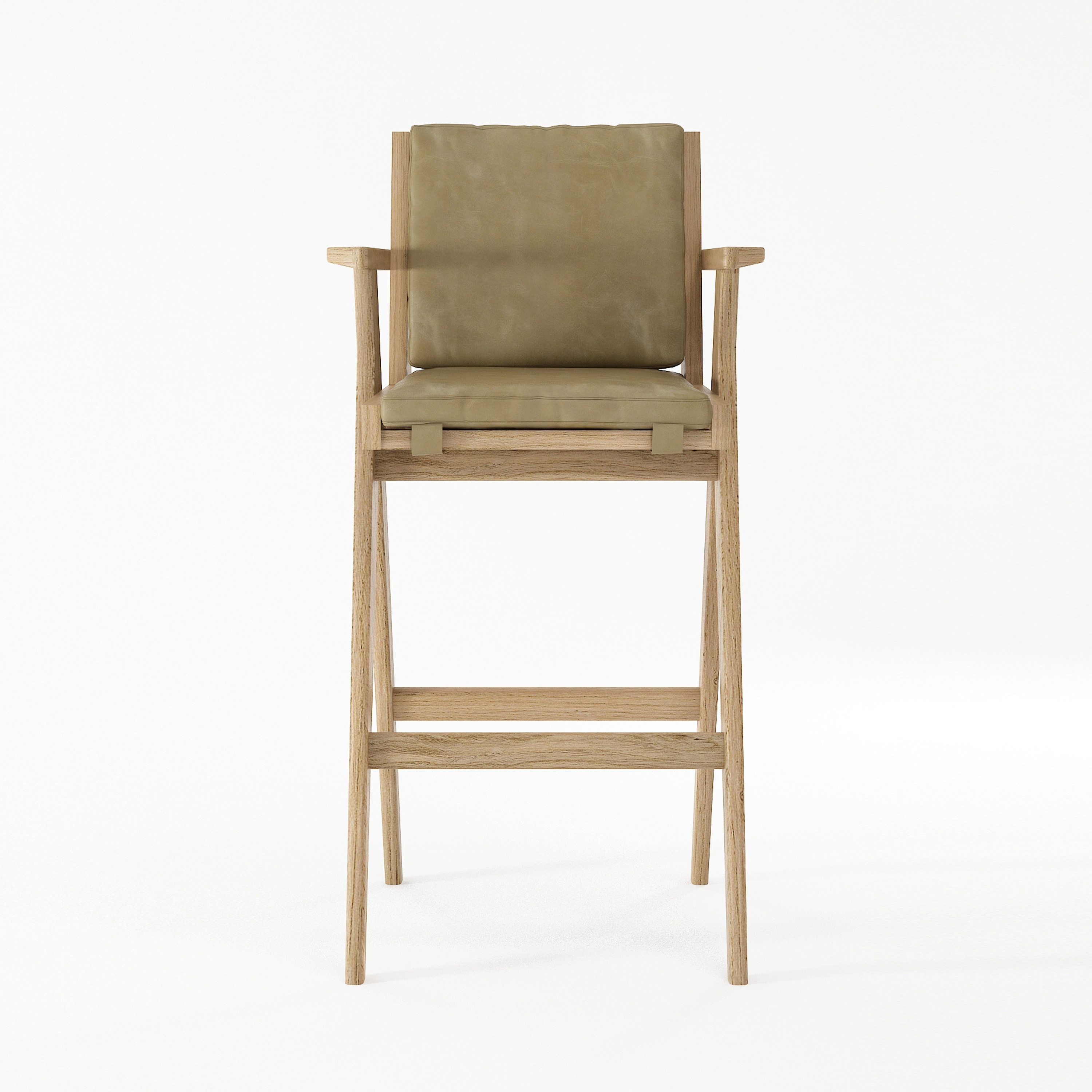 Tribute BARSTOOL with LEATHER Safari Grey