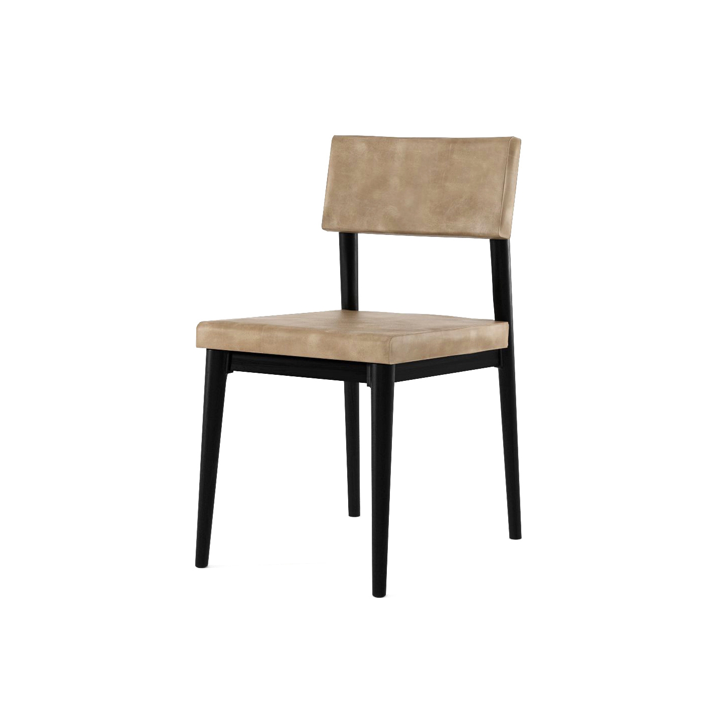 Vintage CHAIR W/ LEATHER (SAFARI GREY)