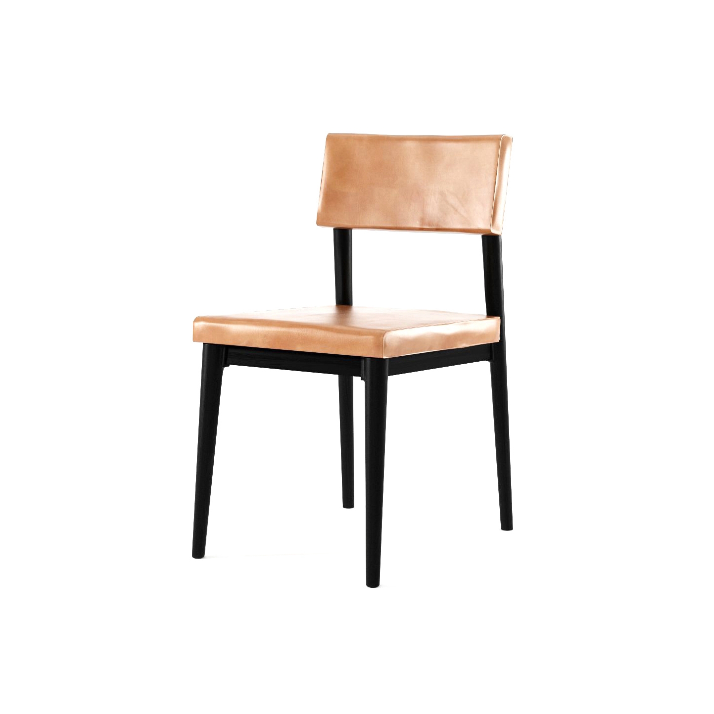 Vintage CHAIR W/ LEATHER (TAN COGNAC)