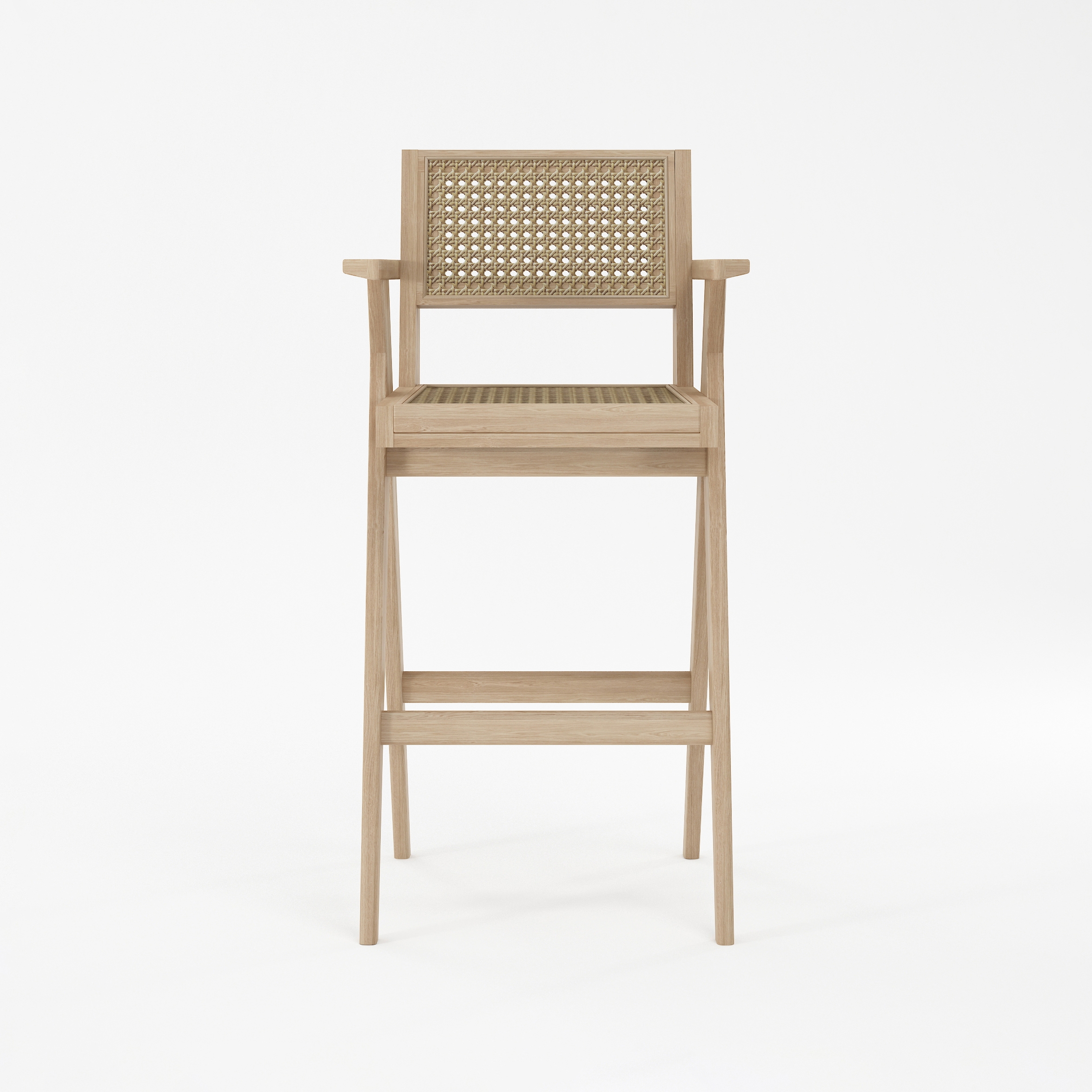 Vertoon produk Tribute BAR STOOL W/ NATURAL WOVEN RATTAN van vervaardiger Karpenter