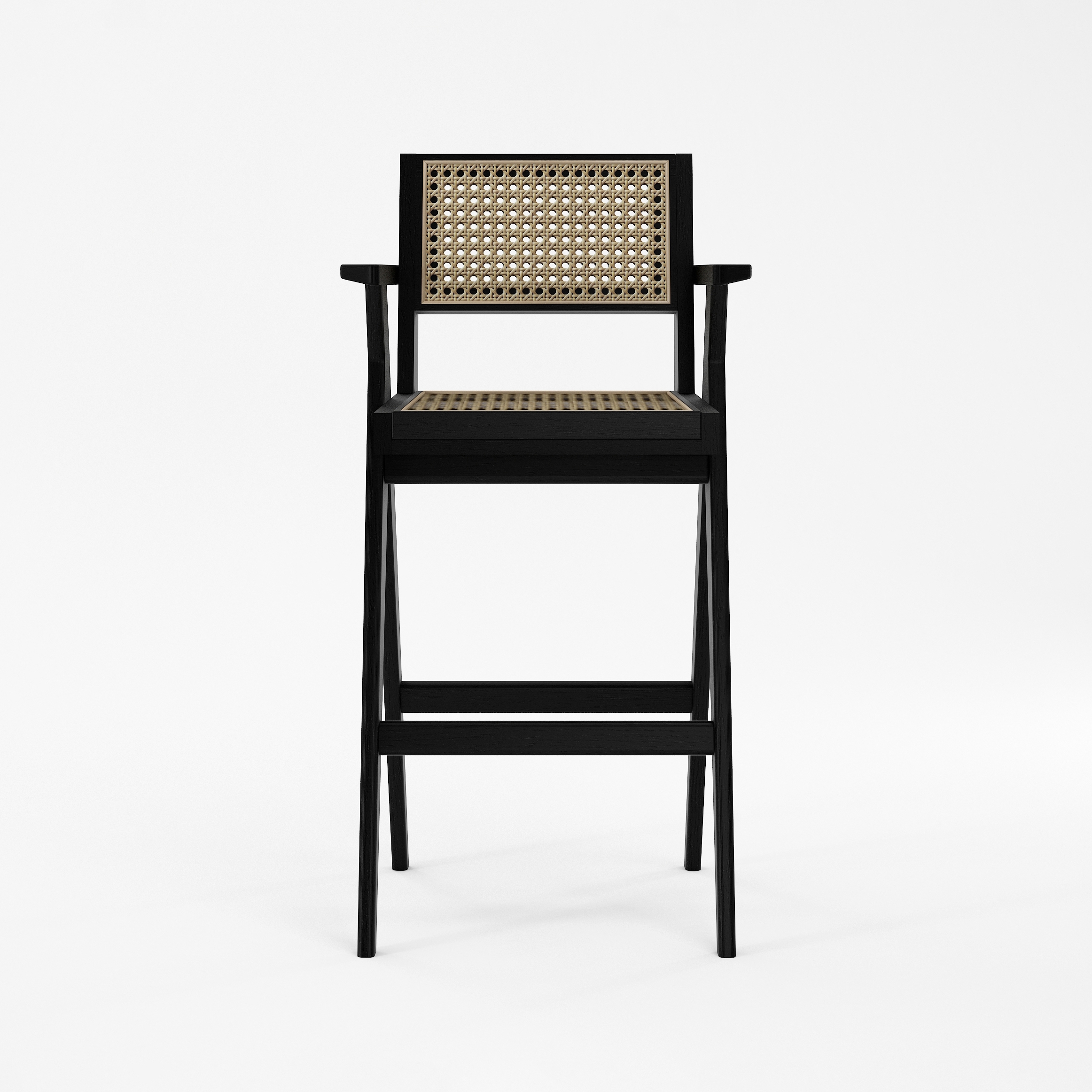 Tribute BAR STOOL W/ NATURAL WOVEN RATTAN