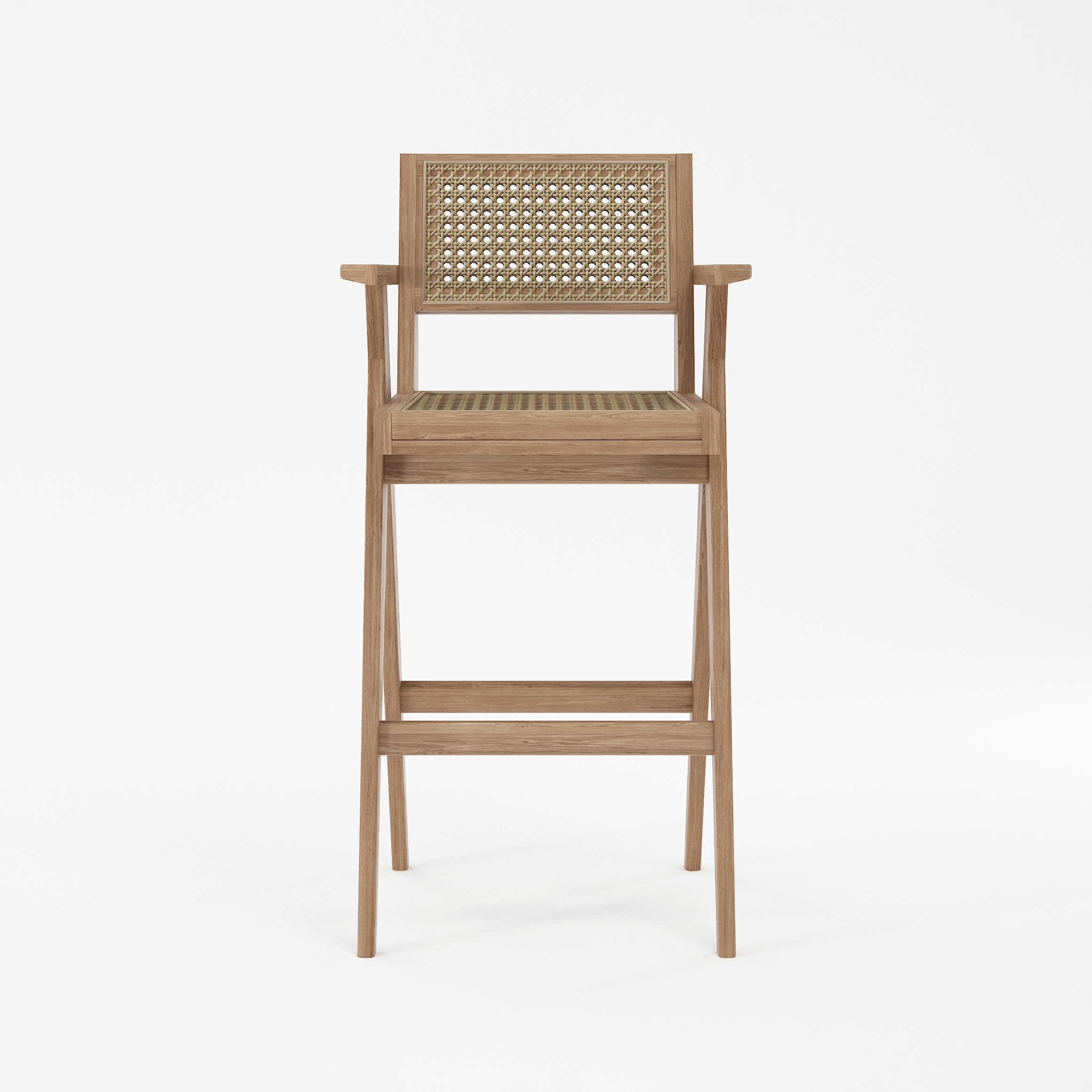 Tribute BAR STOOL W/ NATURAL WOVEN RATTAN