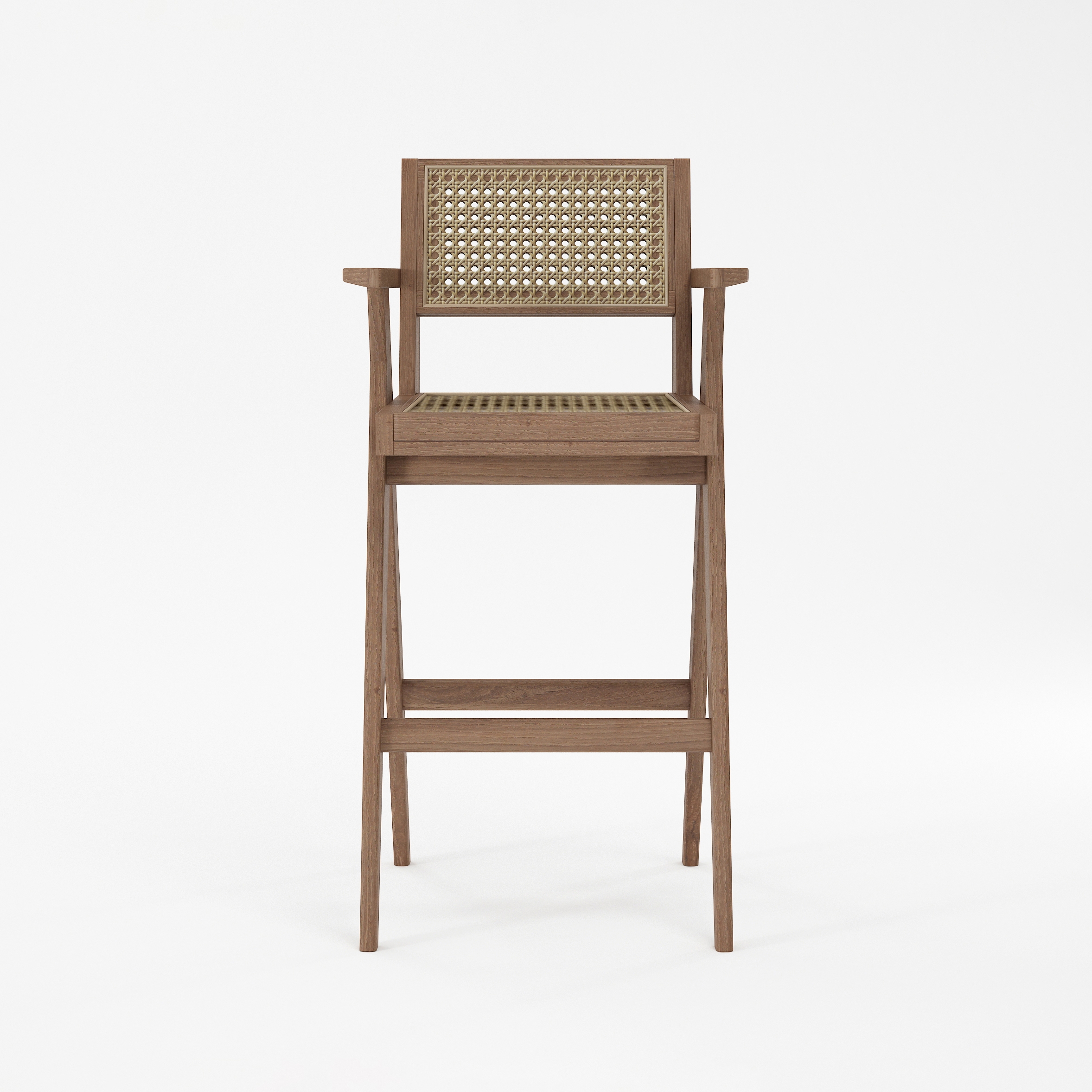 Vertoon produk Tribute BAR STOOL W/ NATURAL WOVEN RATTAN van vervaardiger Karpenter