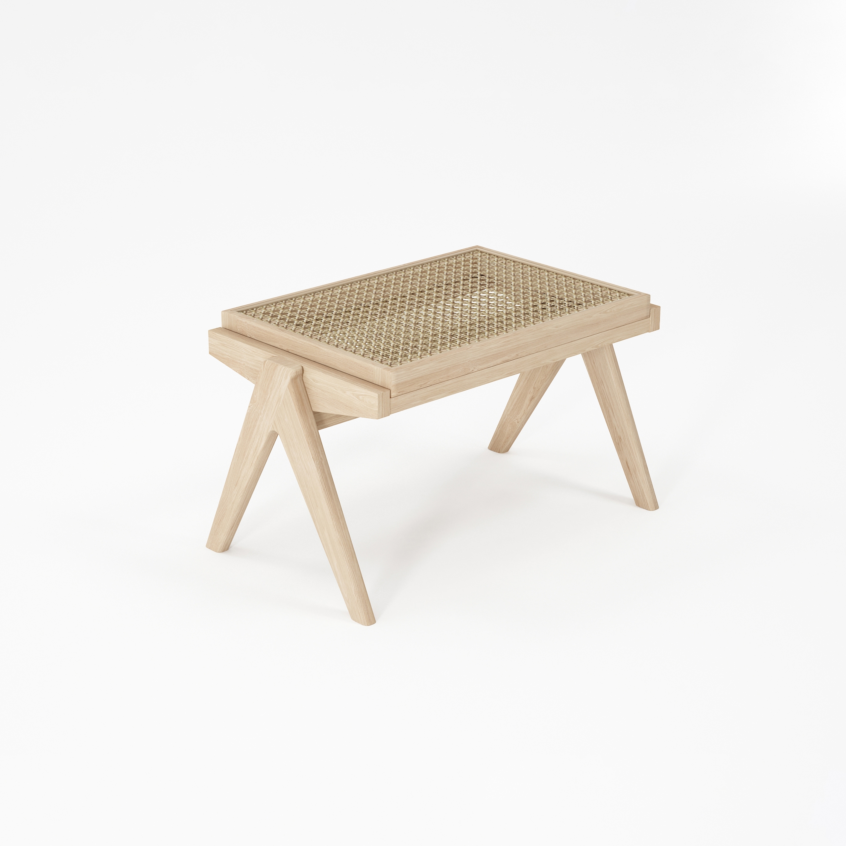 Vertoon produk Tribute OTTOMAN W/ NATURAL WOVEN RATTAN van vervaardiger Karpenter