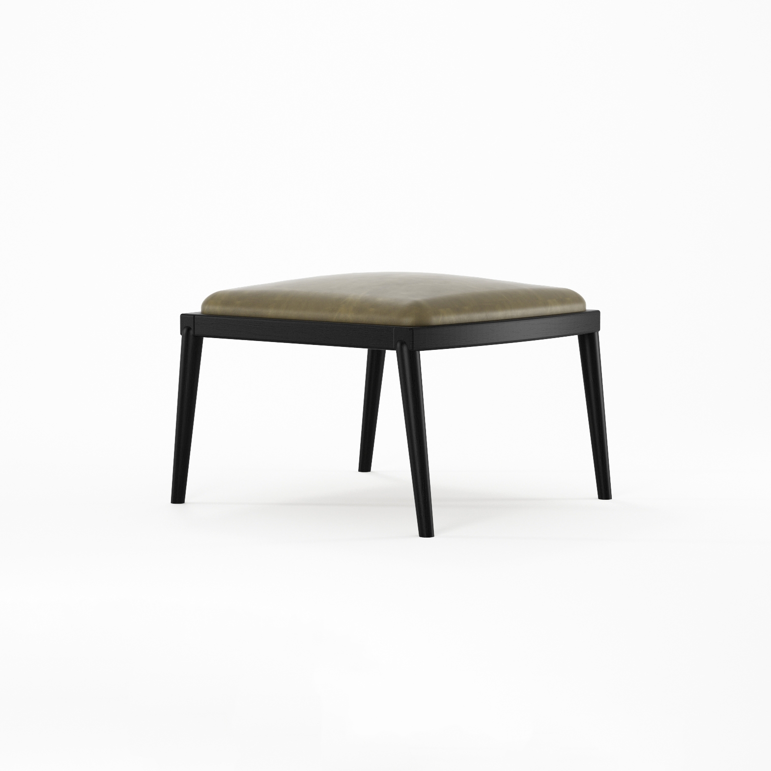 Chillax OTTOMAN w/ LEATHER (Olive Green)