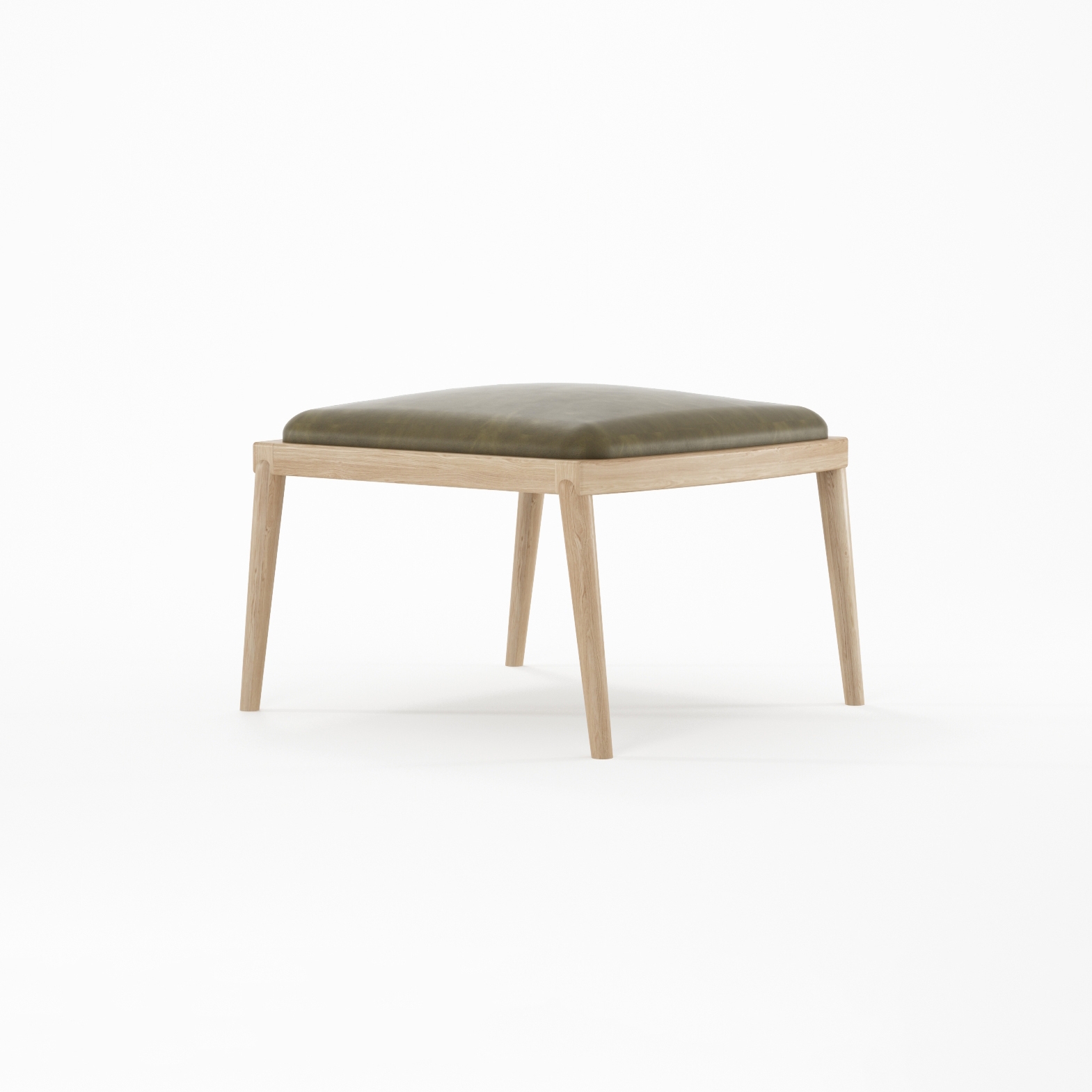 Chillax OTTOMAN w/ LEATHER (Olive Green)