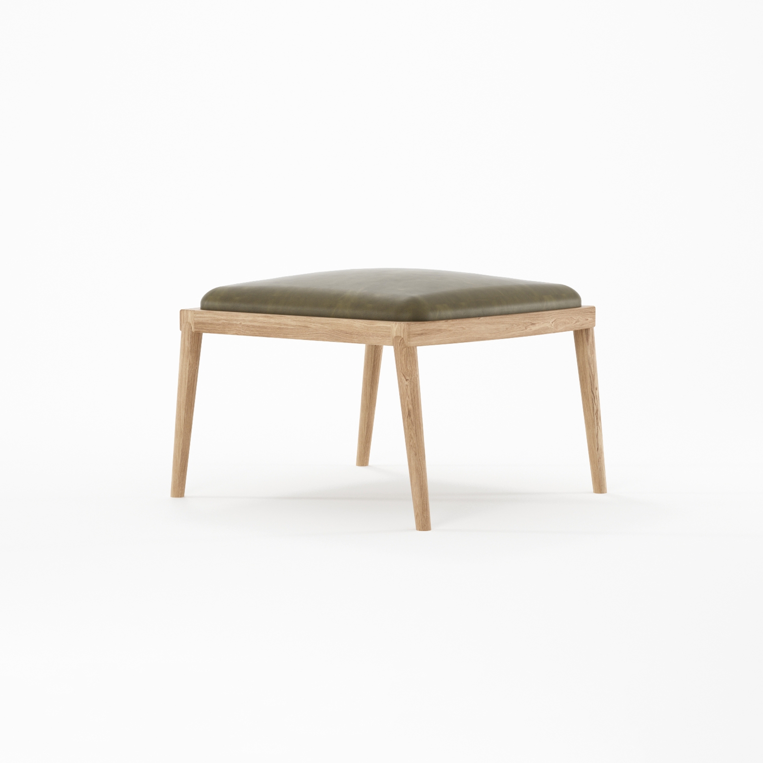 Chillax OTTOMAN w/ LEATHER (Olive Green)