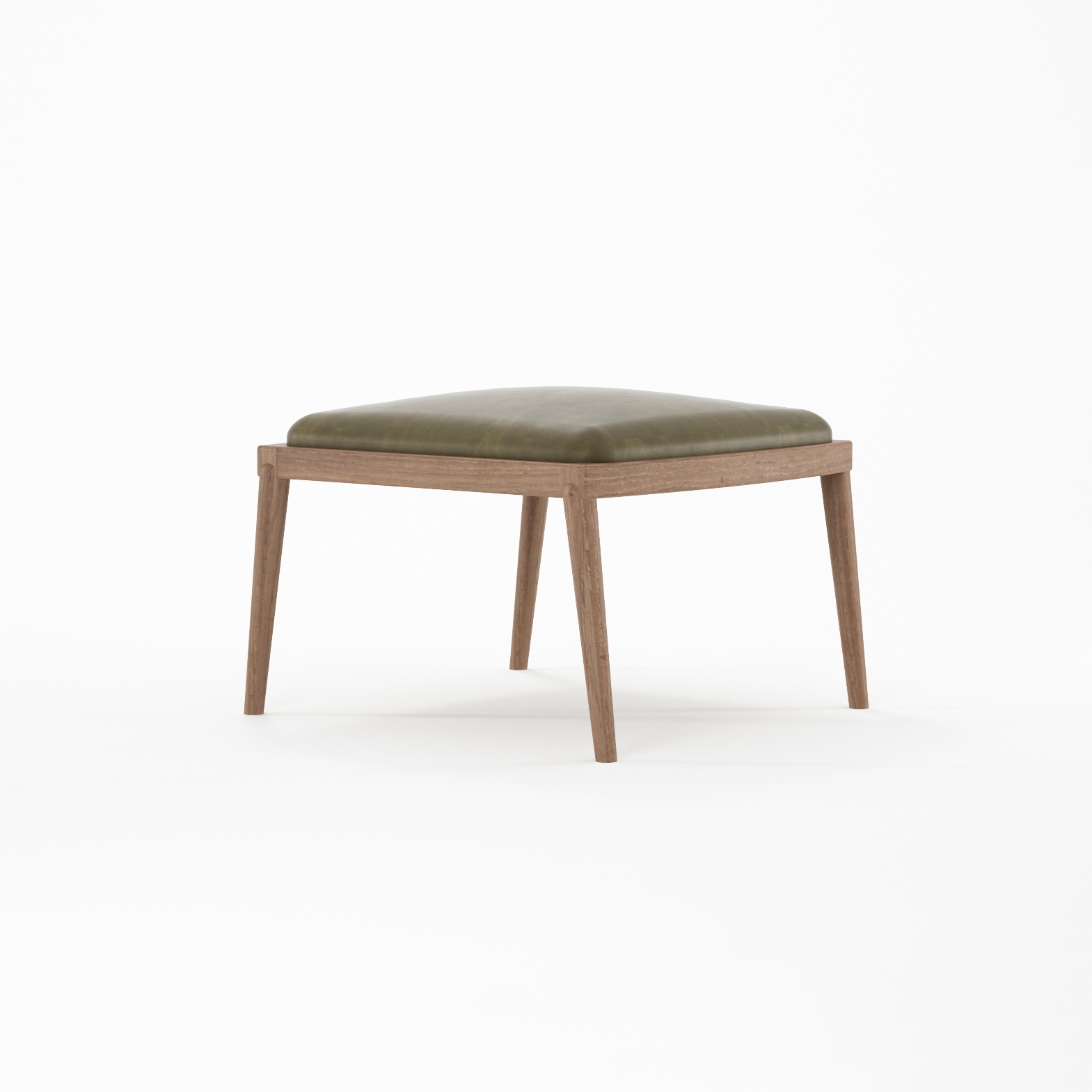 Chillax OTTOMAN w/ LEATHER (Olive Green)