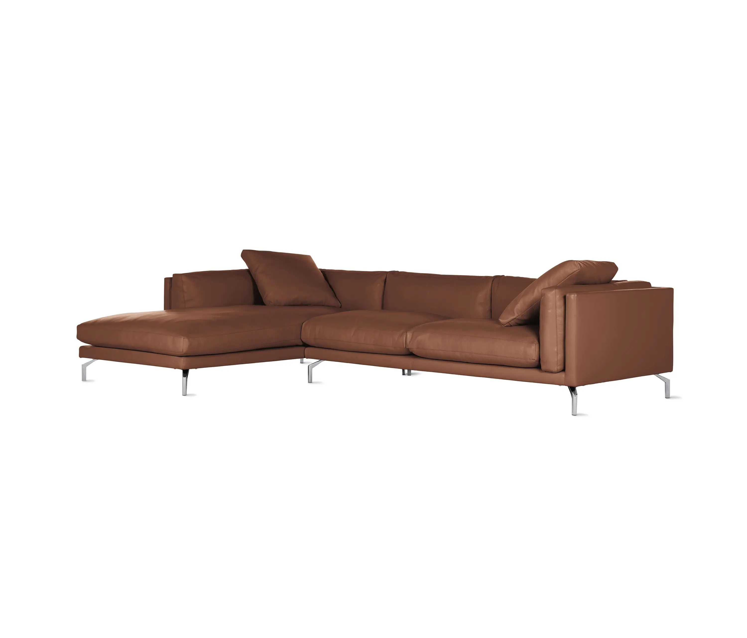 Design Within Reach - Como Sectional Chaise in Leather, Left