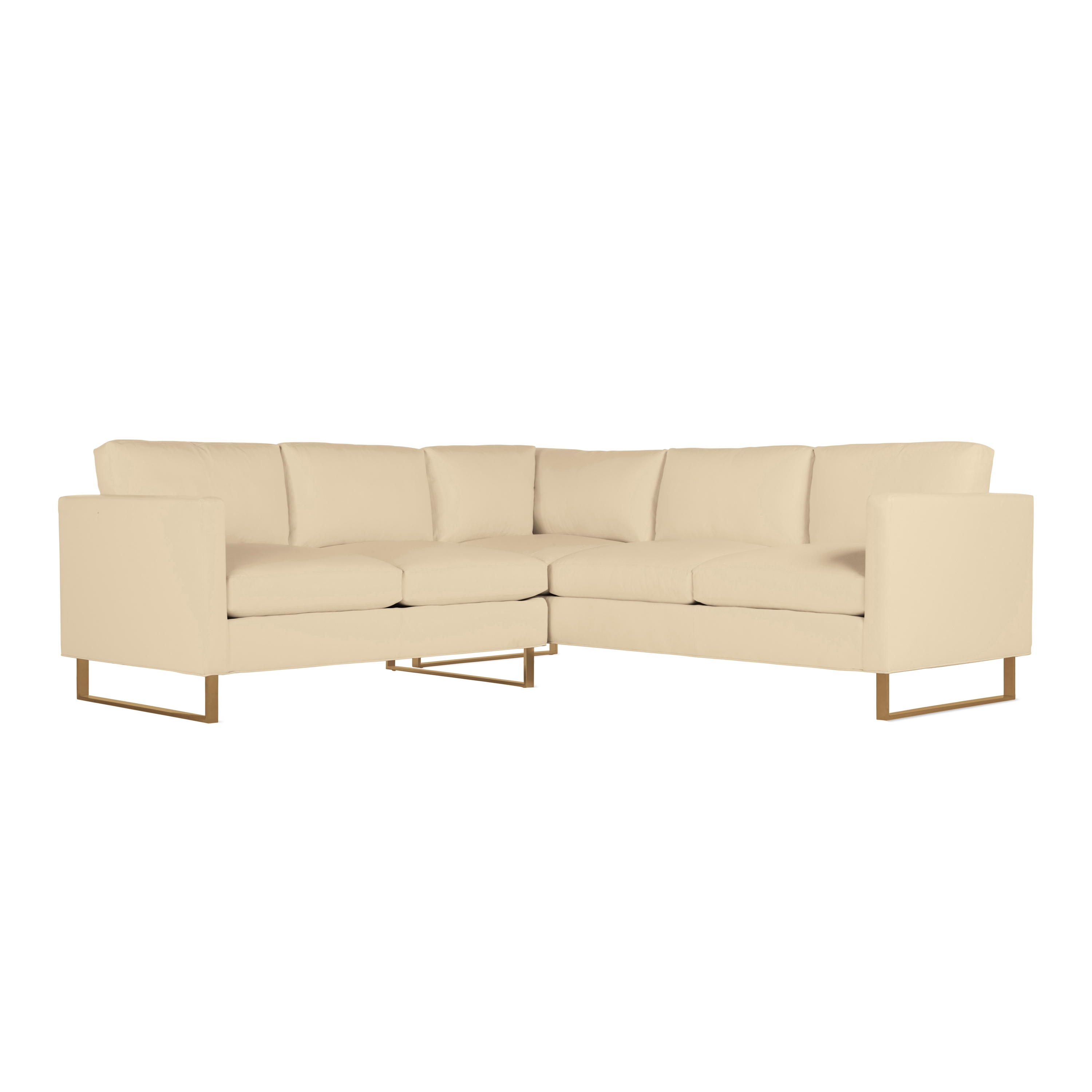 Display product Goodland Small Sectional in Leather, Bronze Legs from manufacturer Design Within Reach