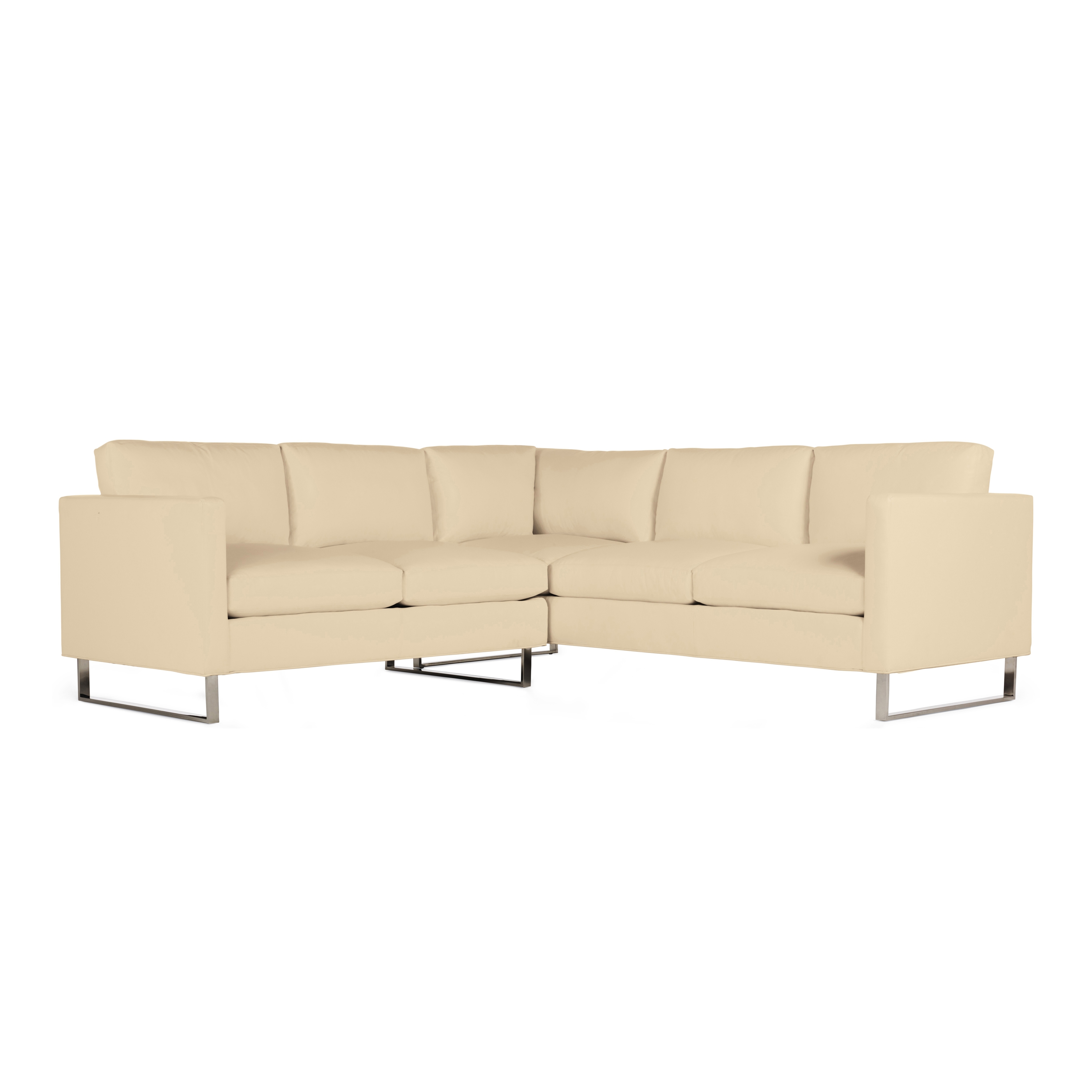 Display product Goodland Small Sectional in Leather, Stainless Legs from manufacturer Design Within Reach