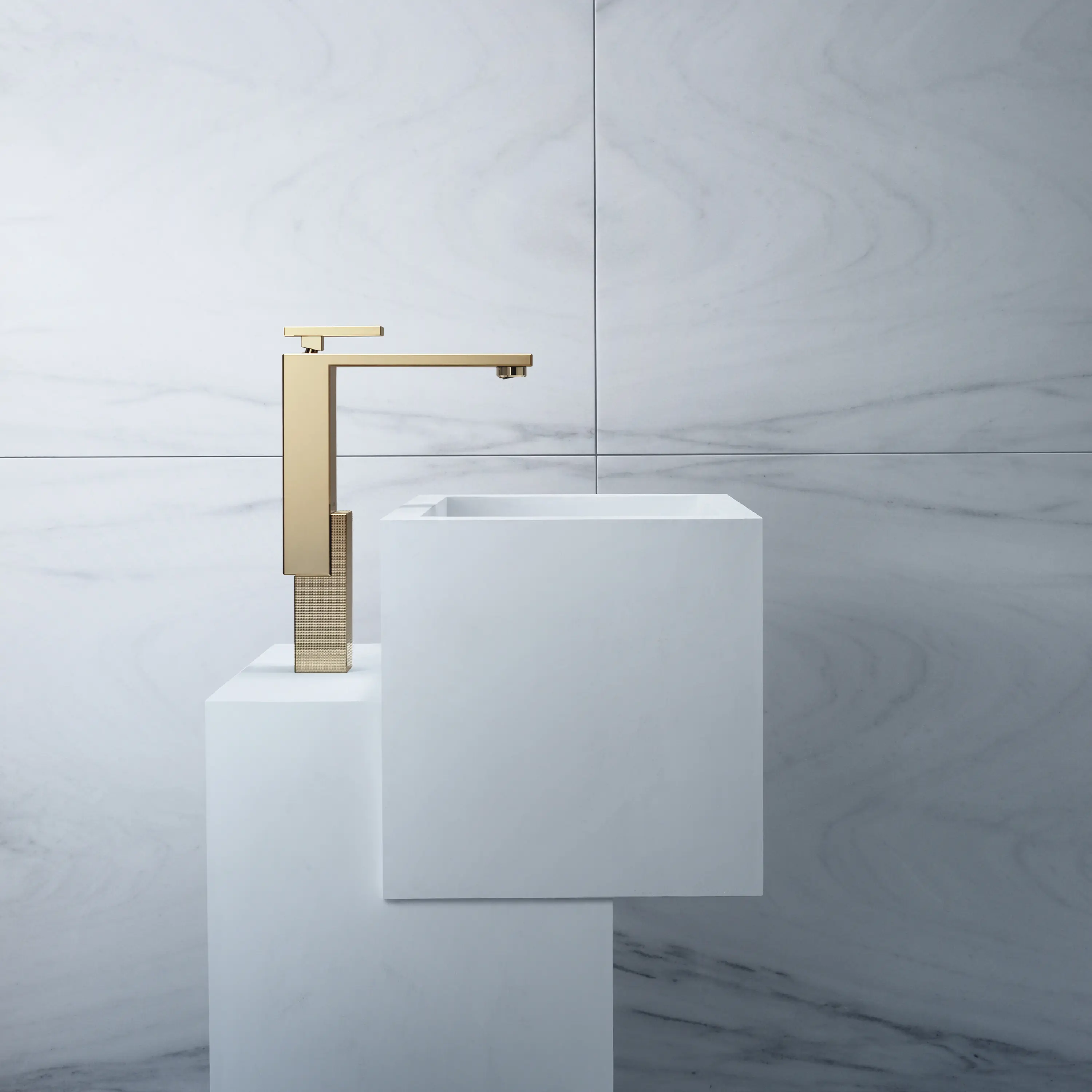 AXOR - AXOR Edge | Single lever bath mixer floor-standing - diamond cut