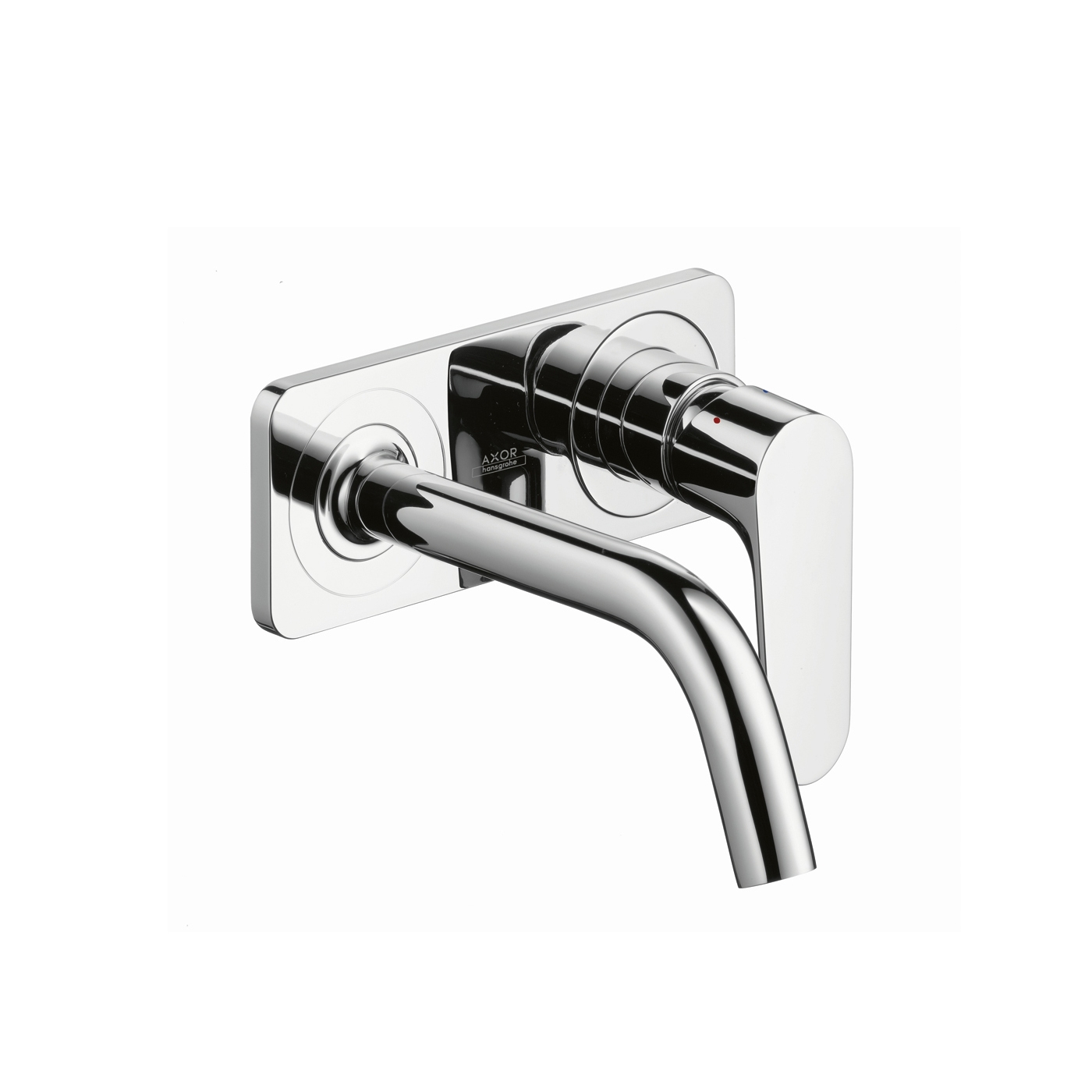 Display product AXOR Citterio M Single Lever Basin Mixer for concealed installation with plate and spout 167mm DN15, wall mounting from manufacturer AXOR
