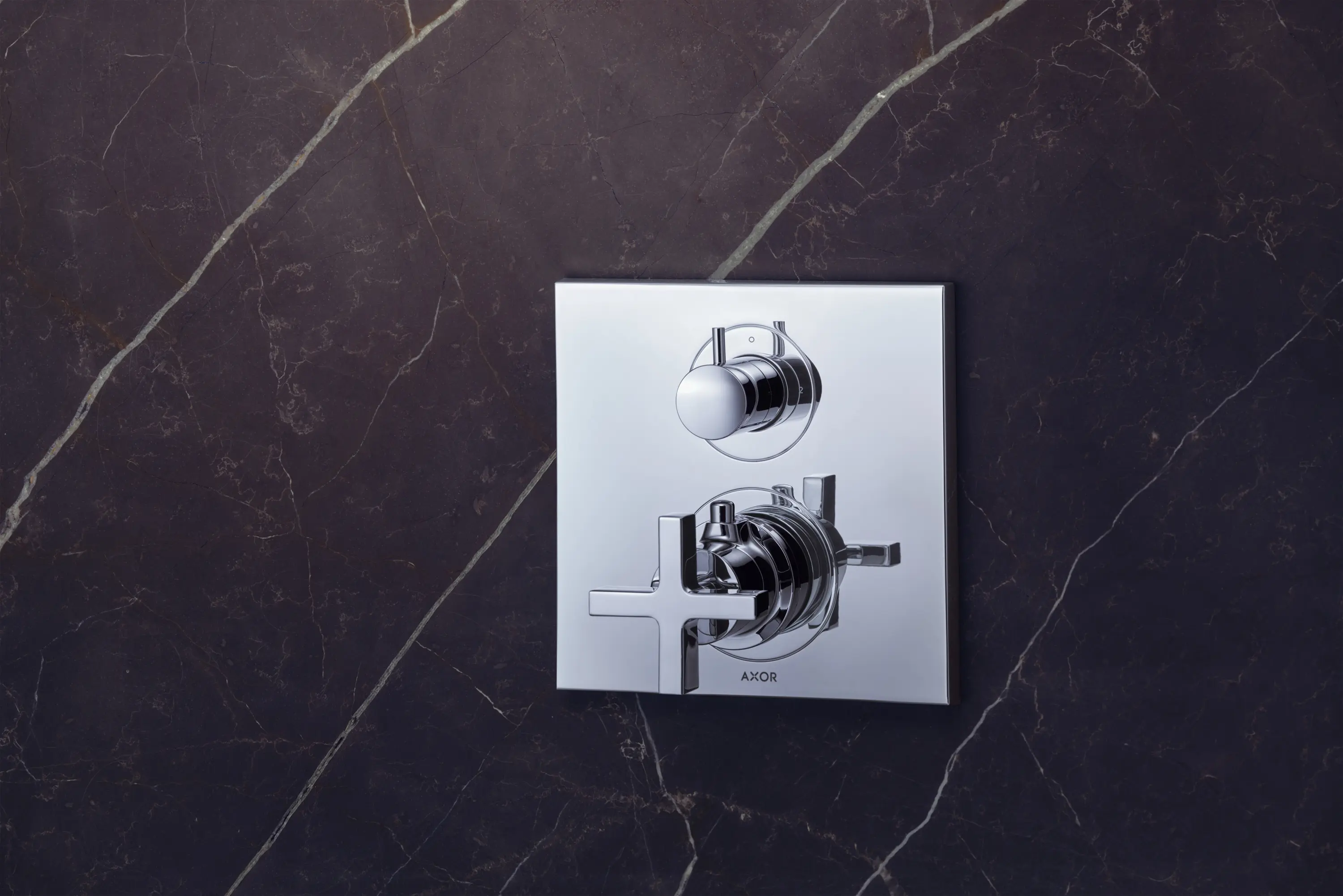 AXOR - AXOR Citterio Set de finition pour mitigeur thermostatique encastré avec robinet d'arrêt|inverseur poignée croisillon