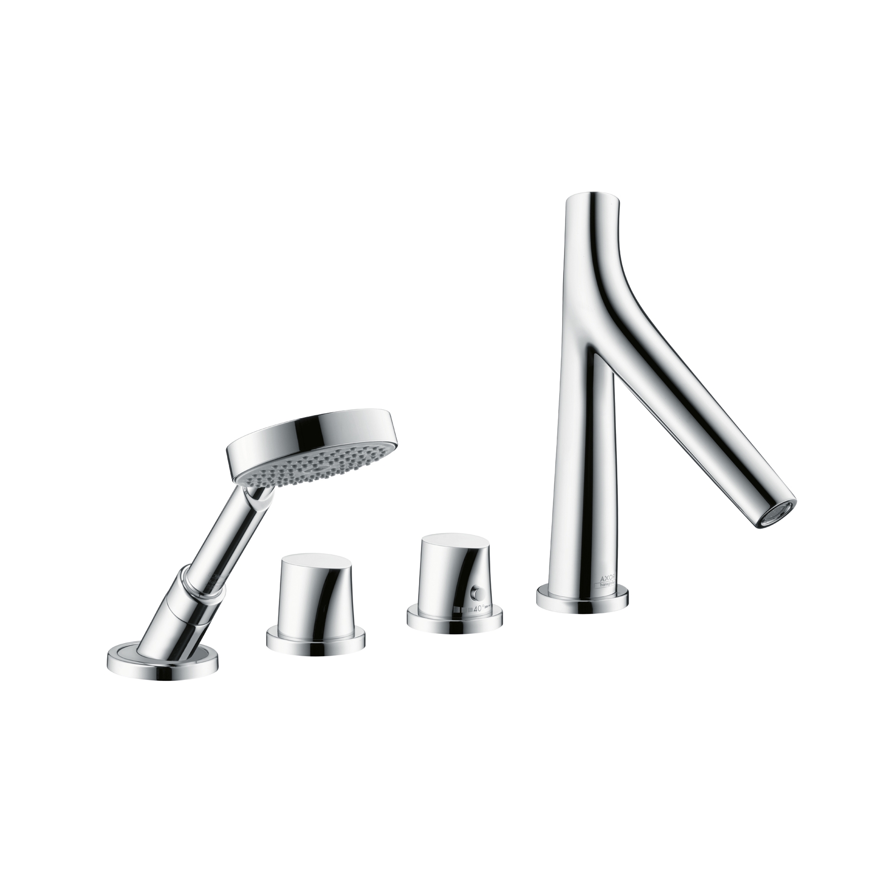 Display product AXOR Starck Organic 4-Hole Tile-Mounted Thermostatic Bath Mixer DN15 from manufacturer AXOR