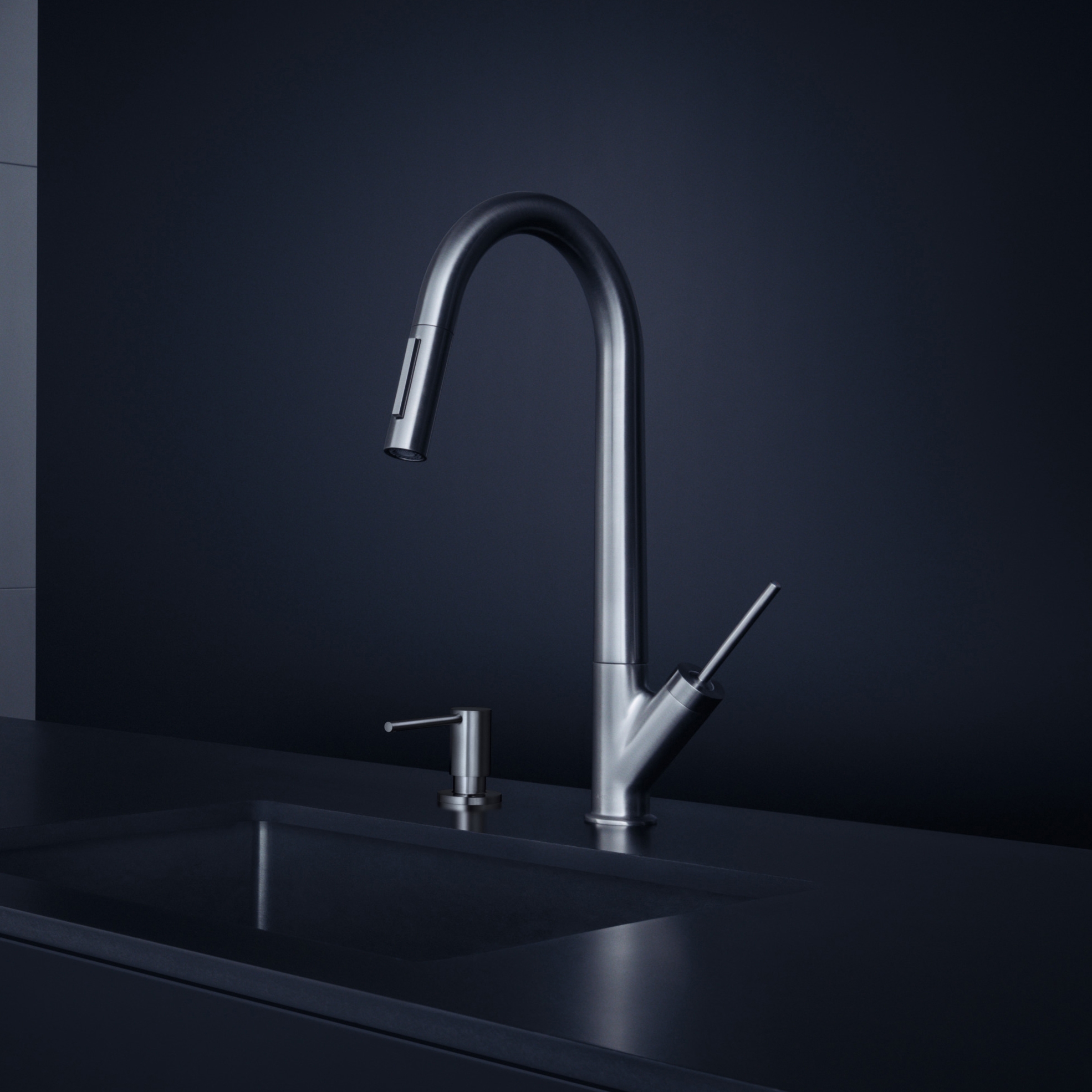 Display product AXOR Starck Single Lever Kitchen Mixer with pull-out spray DN15 from manufacturer AXOR