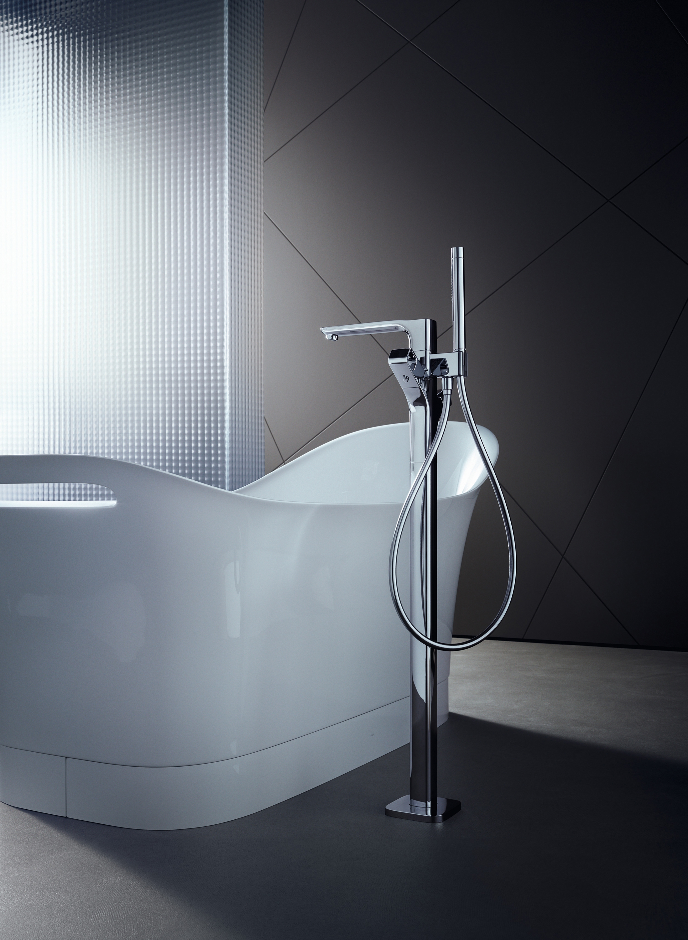Display product AXOR Urquiola Thermostatic Bath Mixer DN15 floor standing from manufacturer AXOR