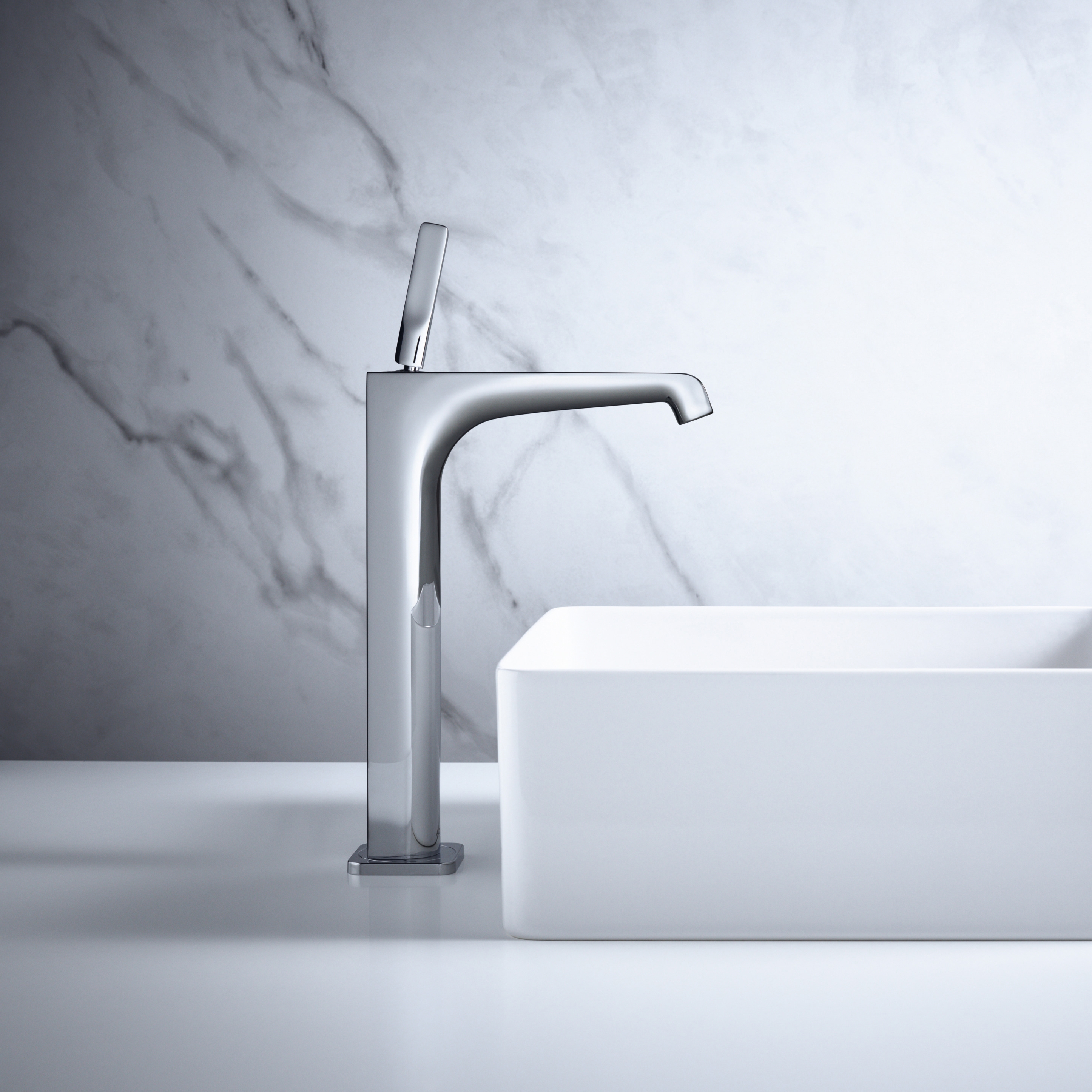 Display product AXOR Citterio E Single lever basin mixer 250 without pull-rod for washbowls from manufacturer AXOR
